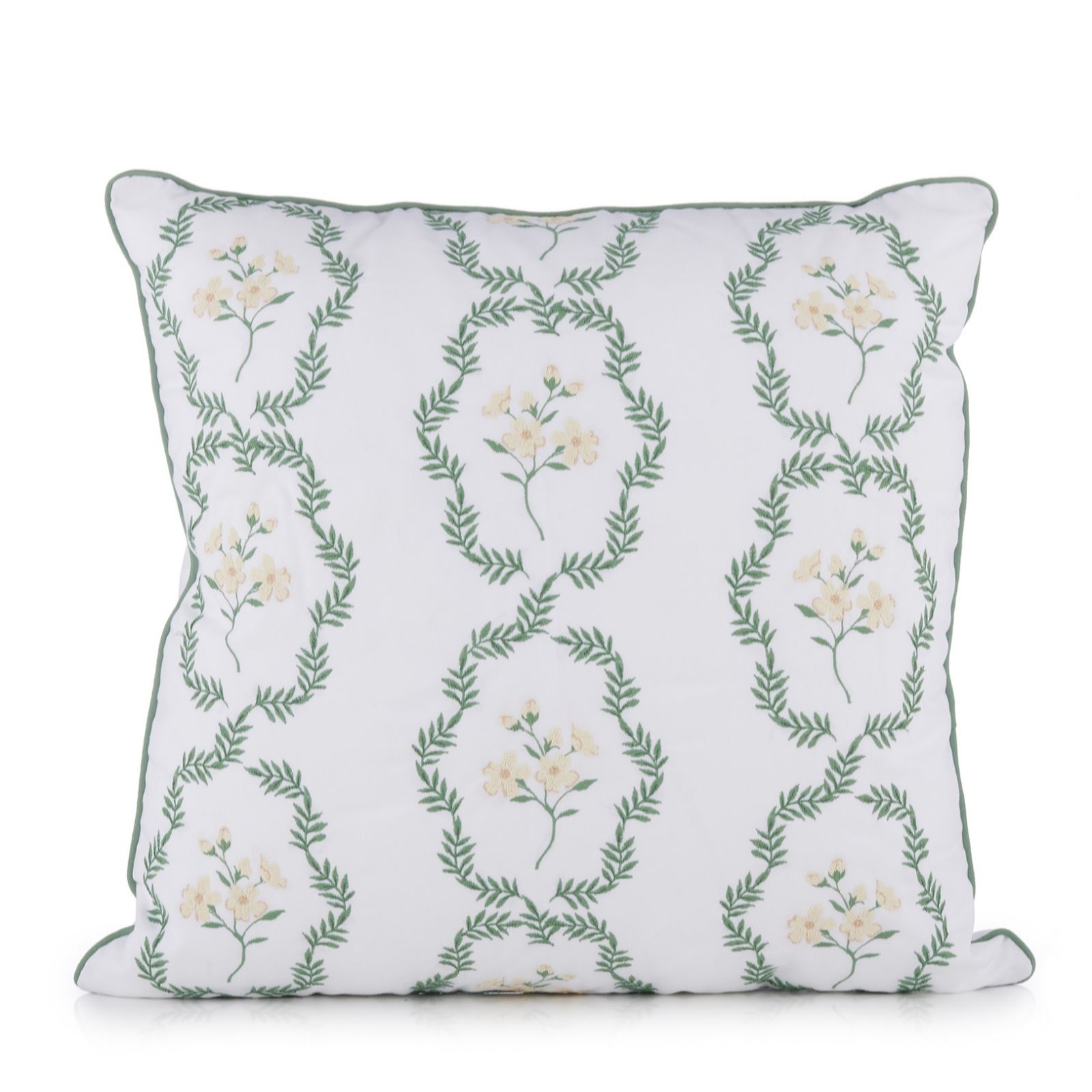 Cozee Home Floral Embroidery Square Cushion