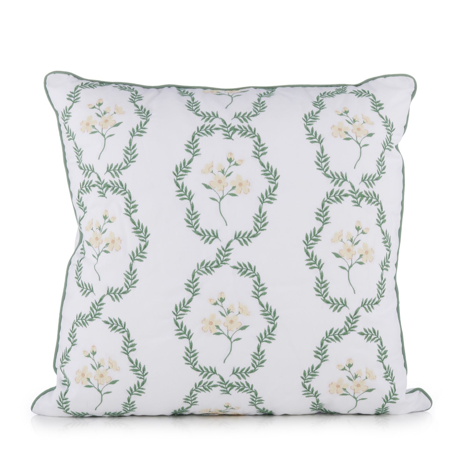 Cozee Home Floral Embroidery Square Cushion