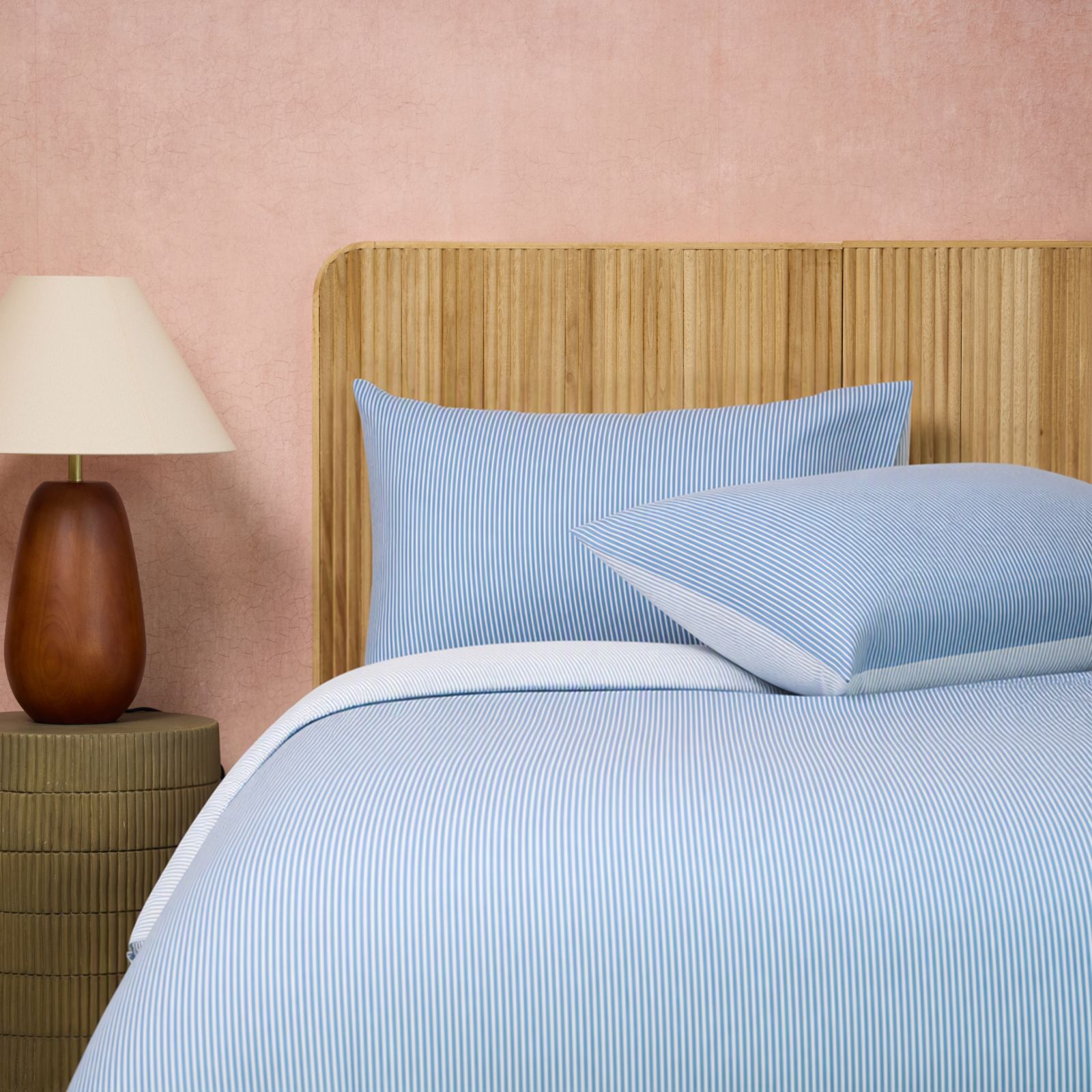 abode Brushed Cotton Reversible Stripe 3 Piece Duvet Set