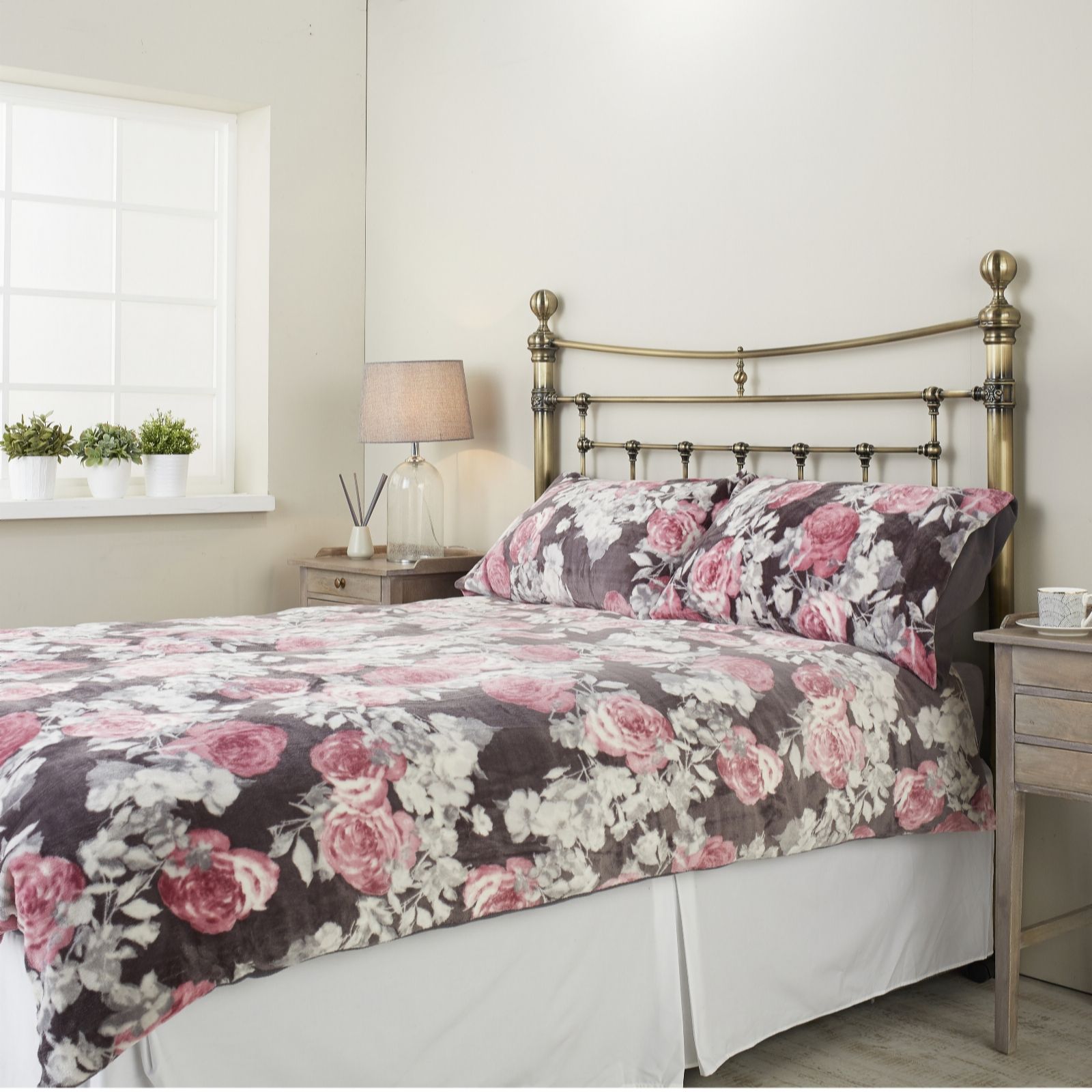 Cozee Home Floral Velvetsoft 4 Piece Duvet Set Qvc Uk