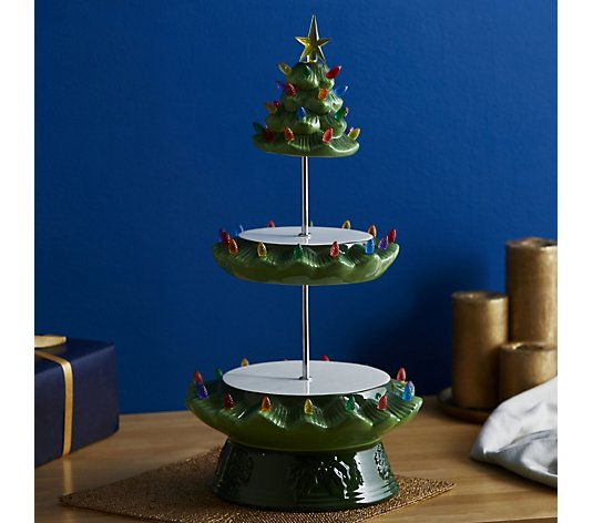 Outlet Mr Christmas Nostalgic Tree Tiered Cake Stand