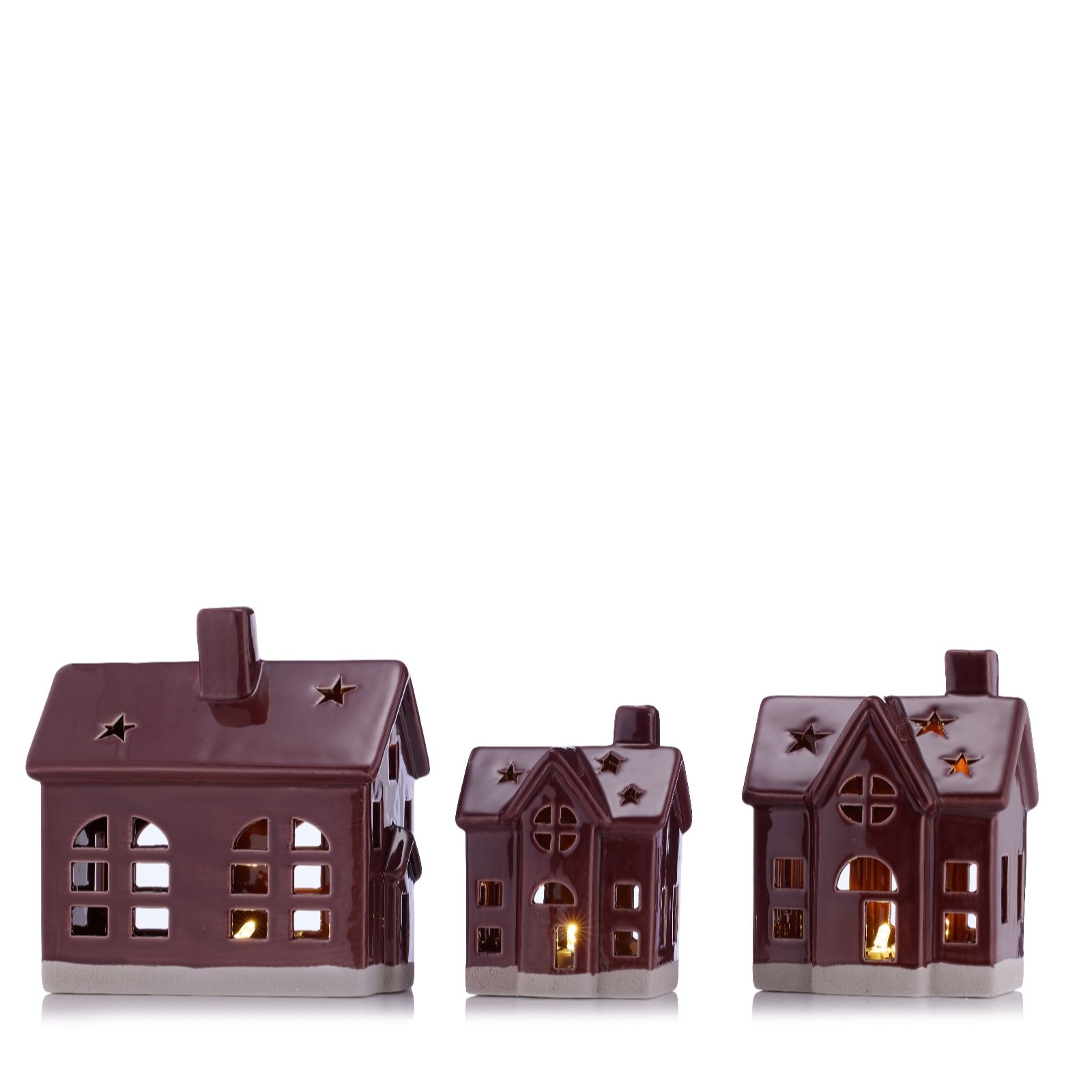 Outlet Home Stories Set Of 3 Pre-Lit Houses