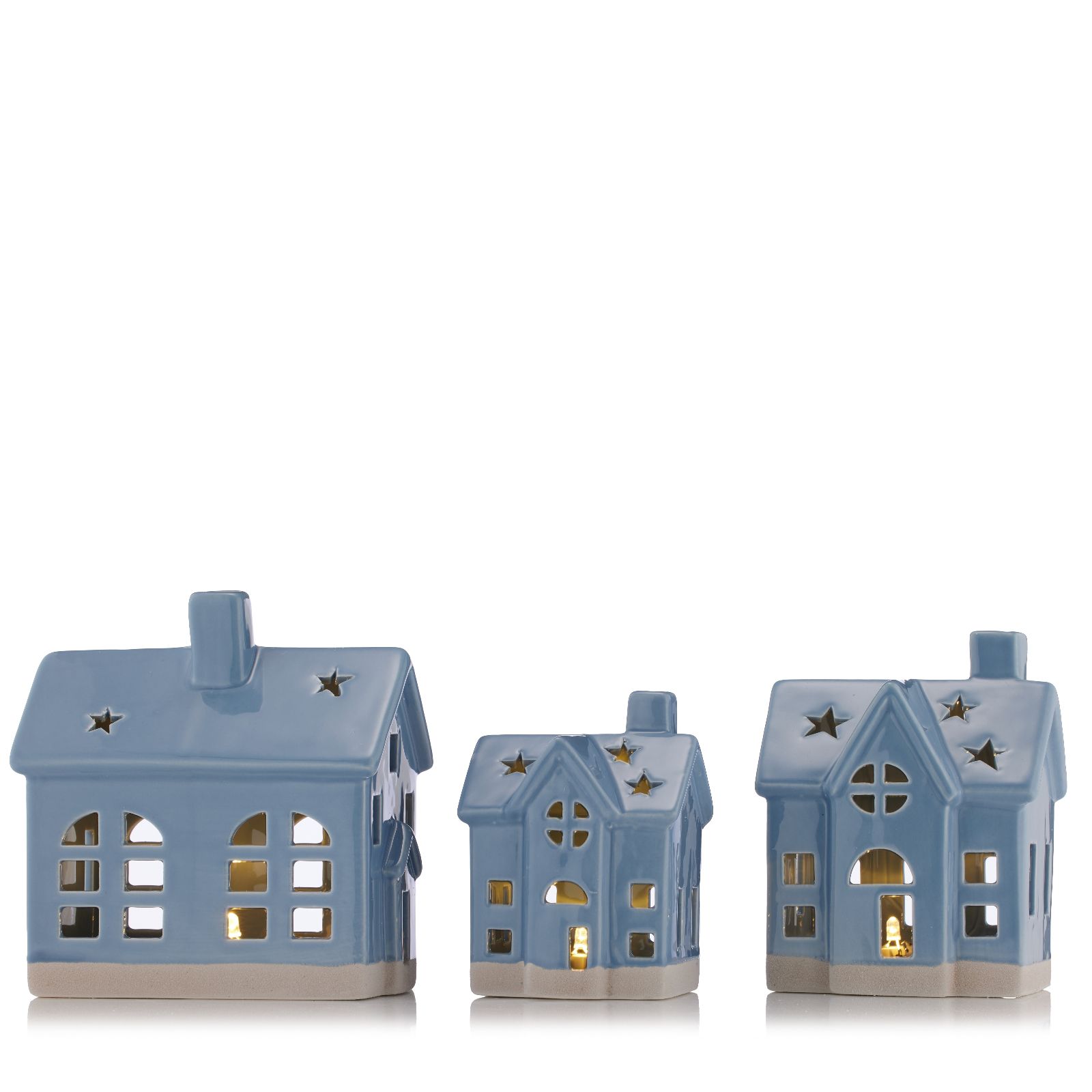 Outlet Home Stories Set Of 3 Pre-Lit Houses