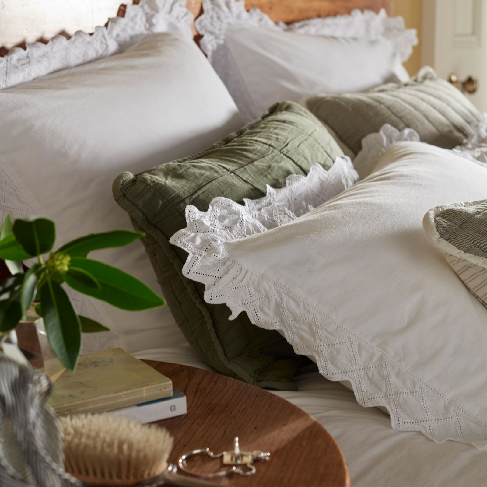 Secret Linen Store Valerie 100% Cotton Pillowcase Pair w/ Decorative Trim