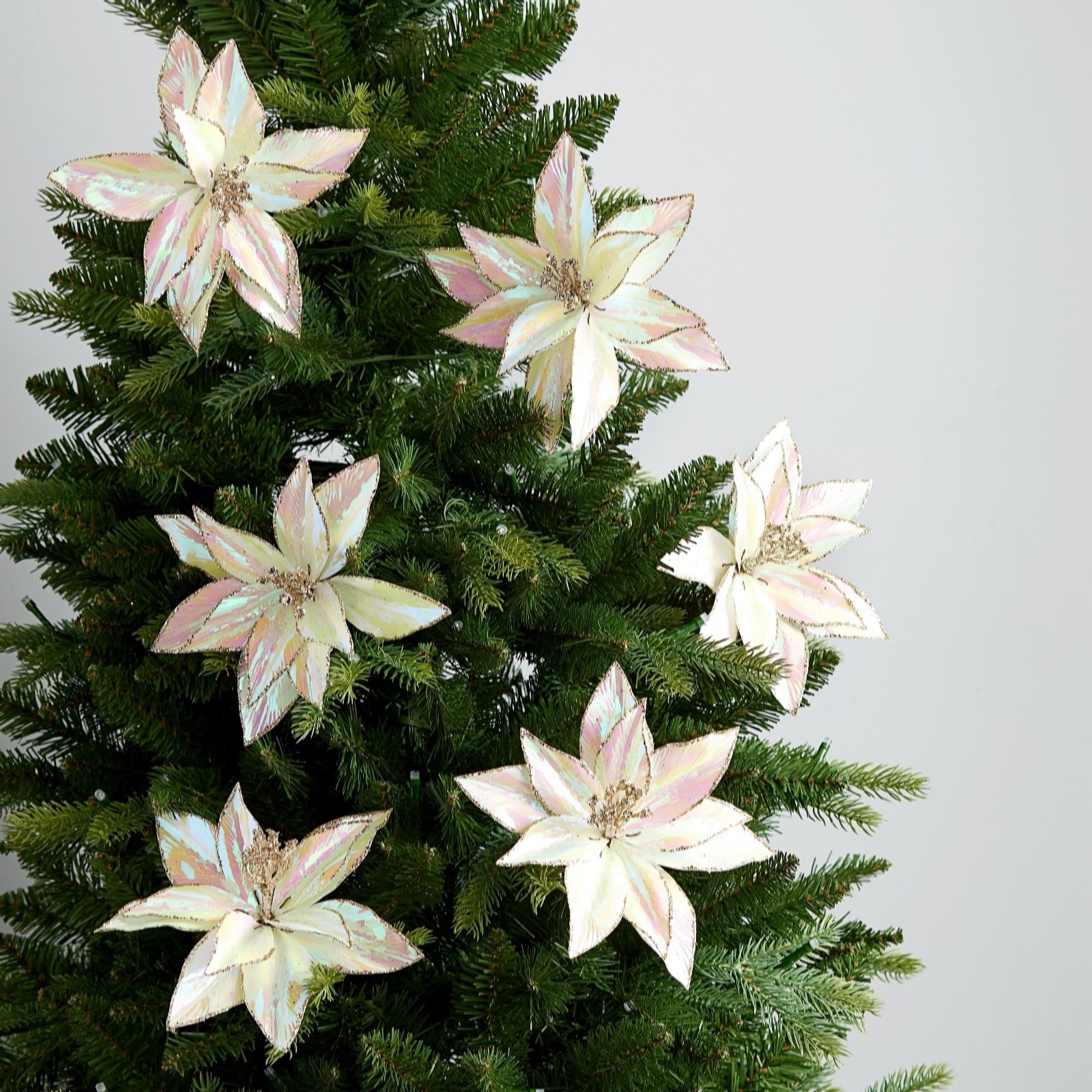 Outlet JM By Julien Set of 6 Irridescent Flower Decorations