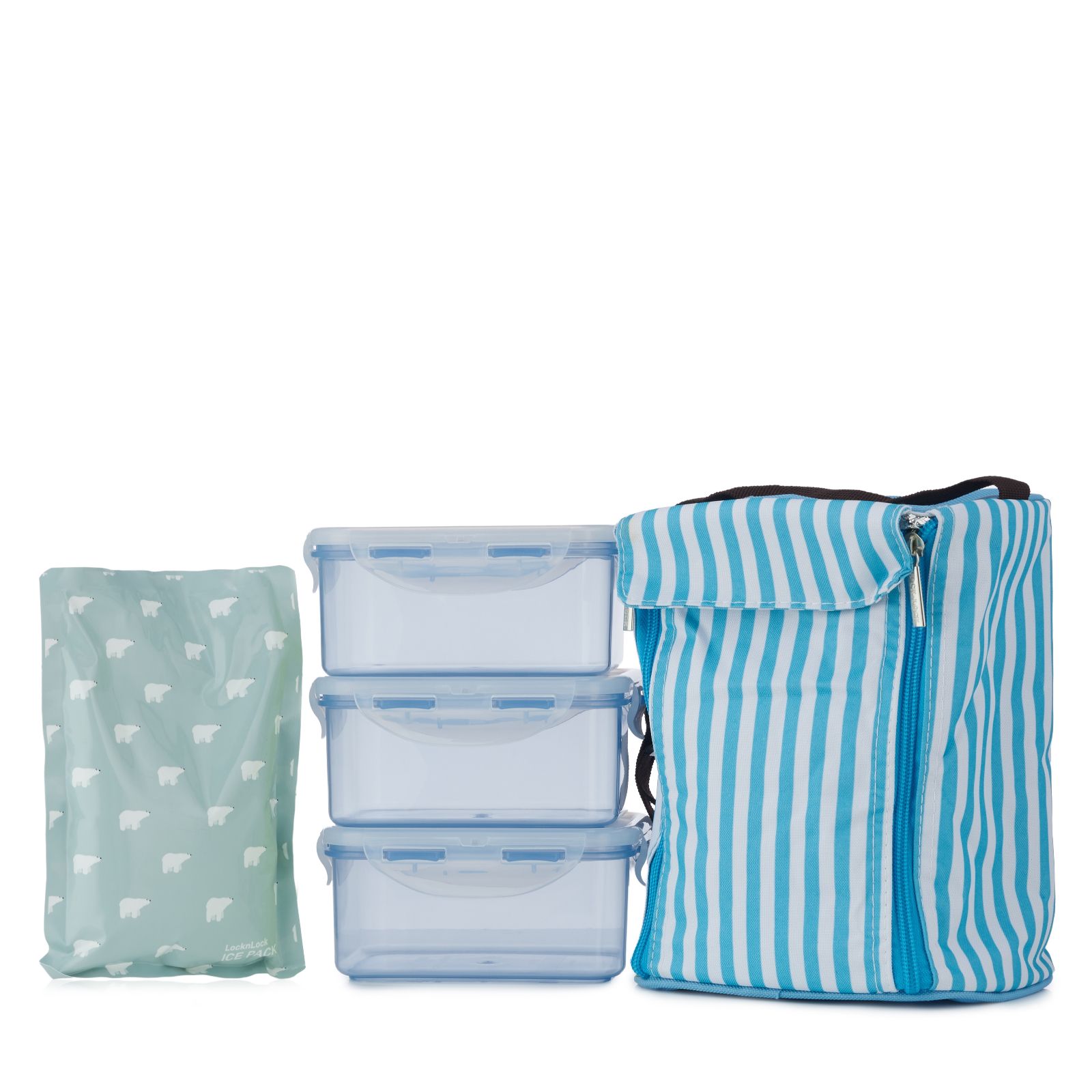 LocknLock Insulated Lunch Bag with 3 Containers & Ice Pack