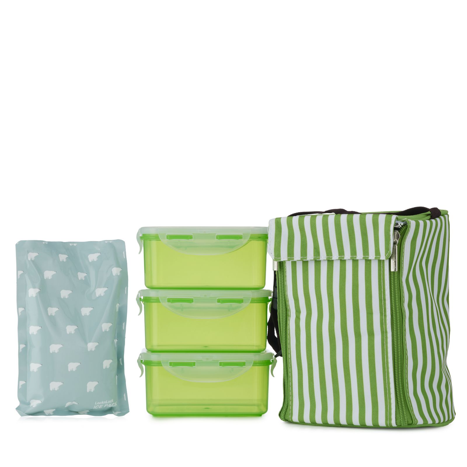 LocknLock Insulated Lunch Bag with 3 Containers & Ice Pack