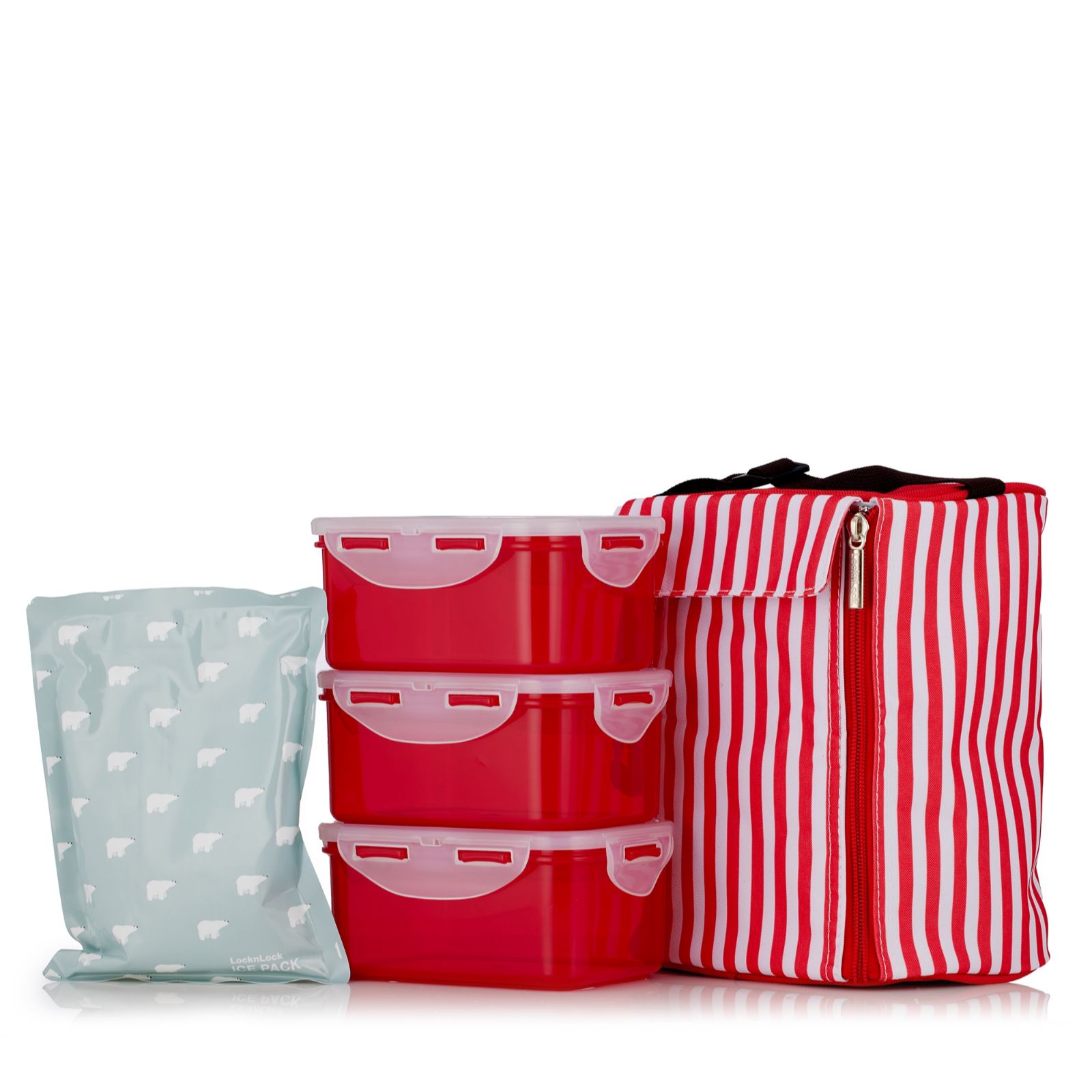 LocknLock Insulated Lunch Bag with 3 Containers & Ice Pack