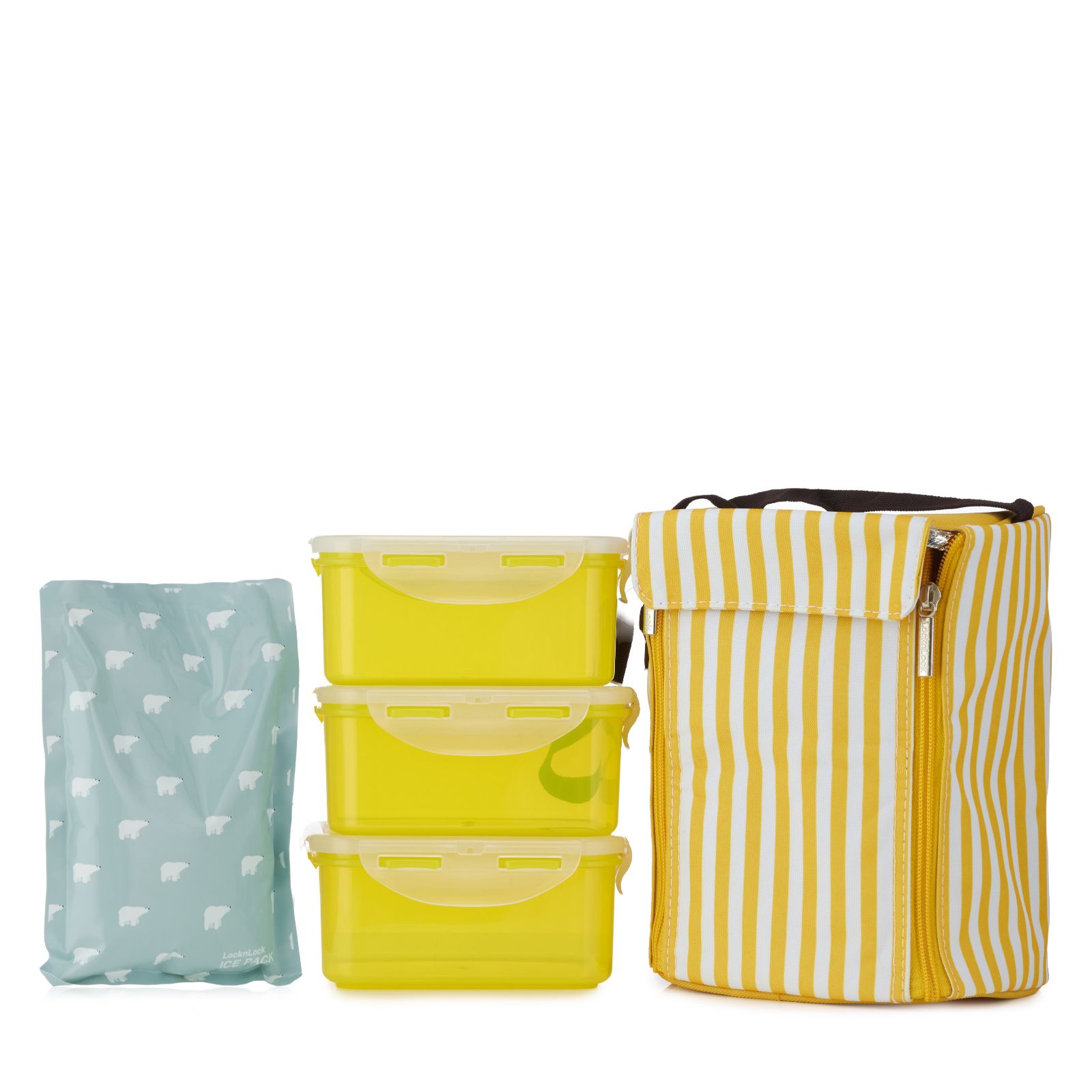 LocknLock Insulated Lunch Bag with 3 Containers & Ice Pack