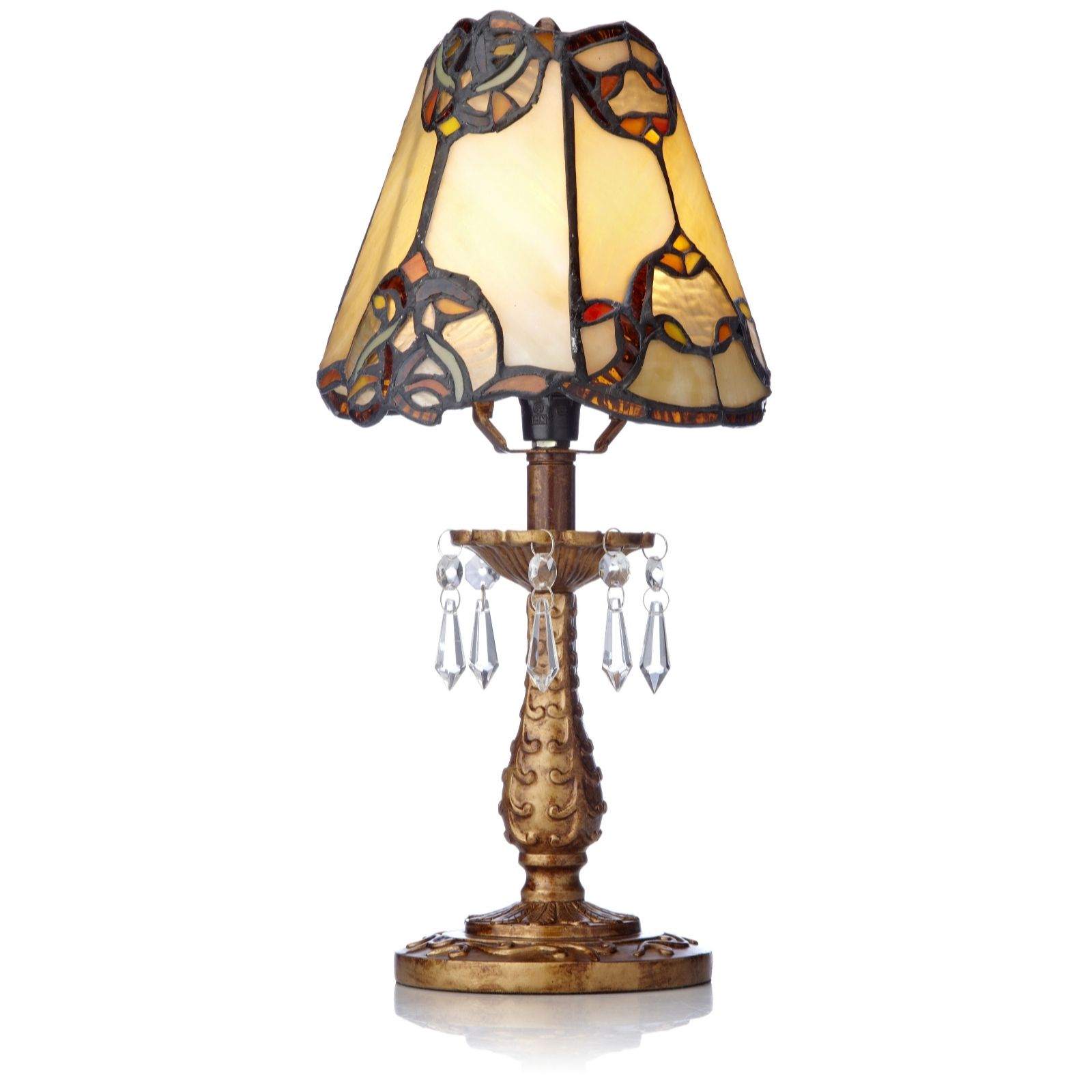 Tiffany Style Handcrafted Scrolls Miniture Table Lamp QVC UK