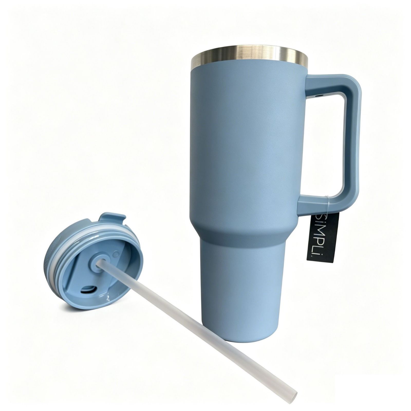 SiMPLi Set of 2 1.2L Stainless Steel Tumblers with Straw - QVC UK