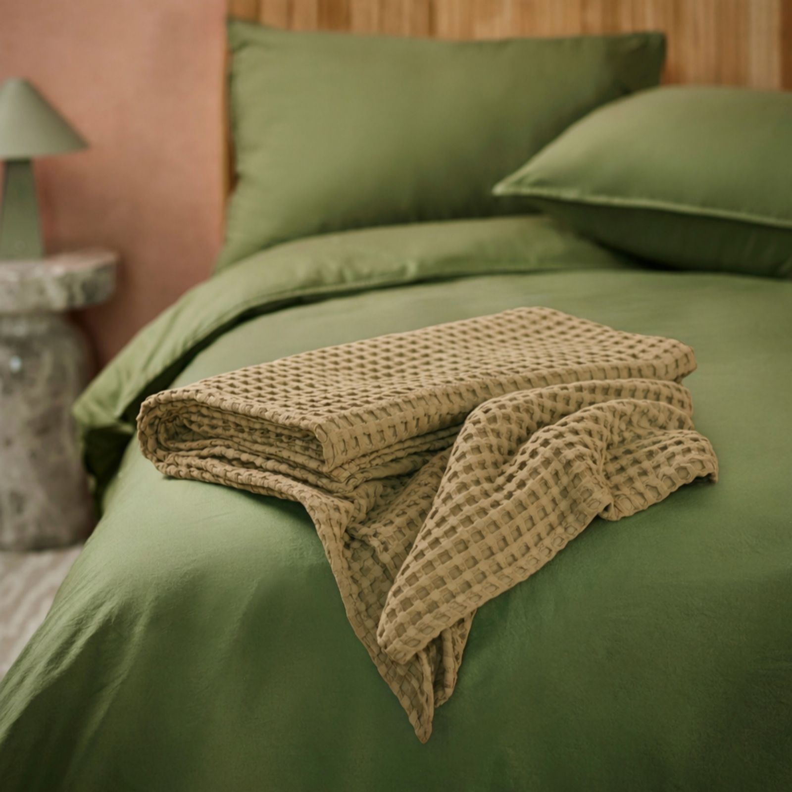 abode 100% Cotton Waffle Throw