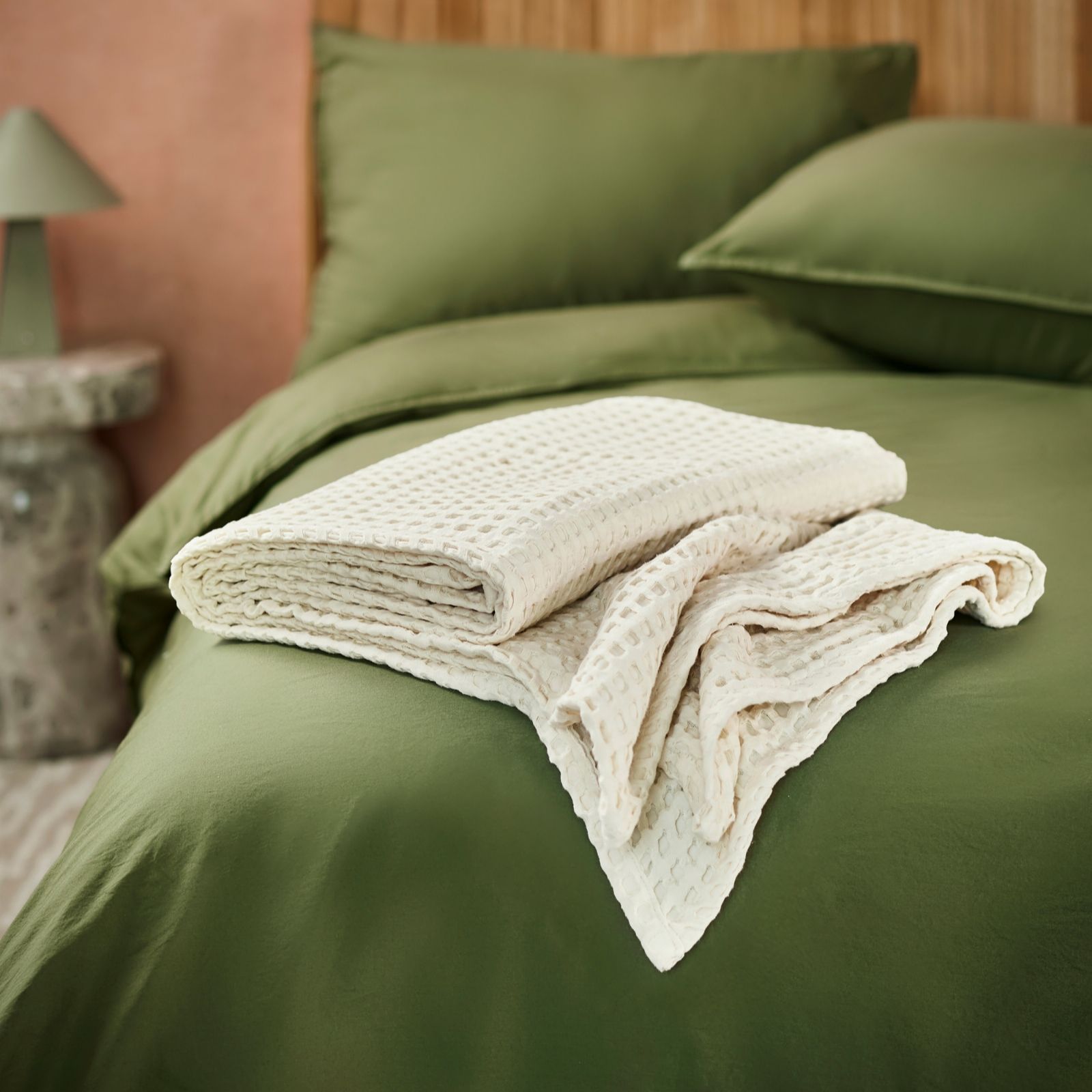 abode 100% Cotton Waffle Throw