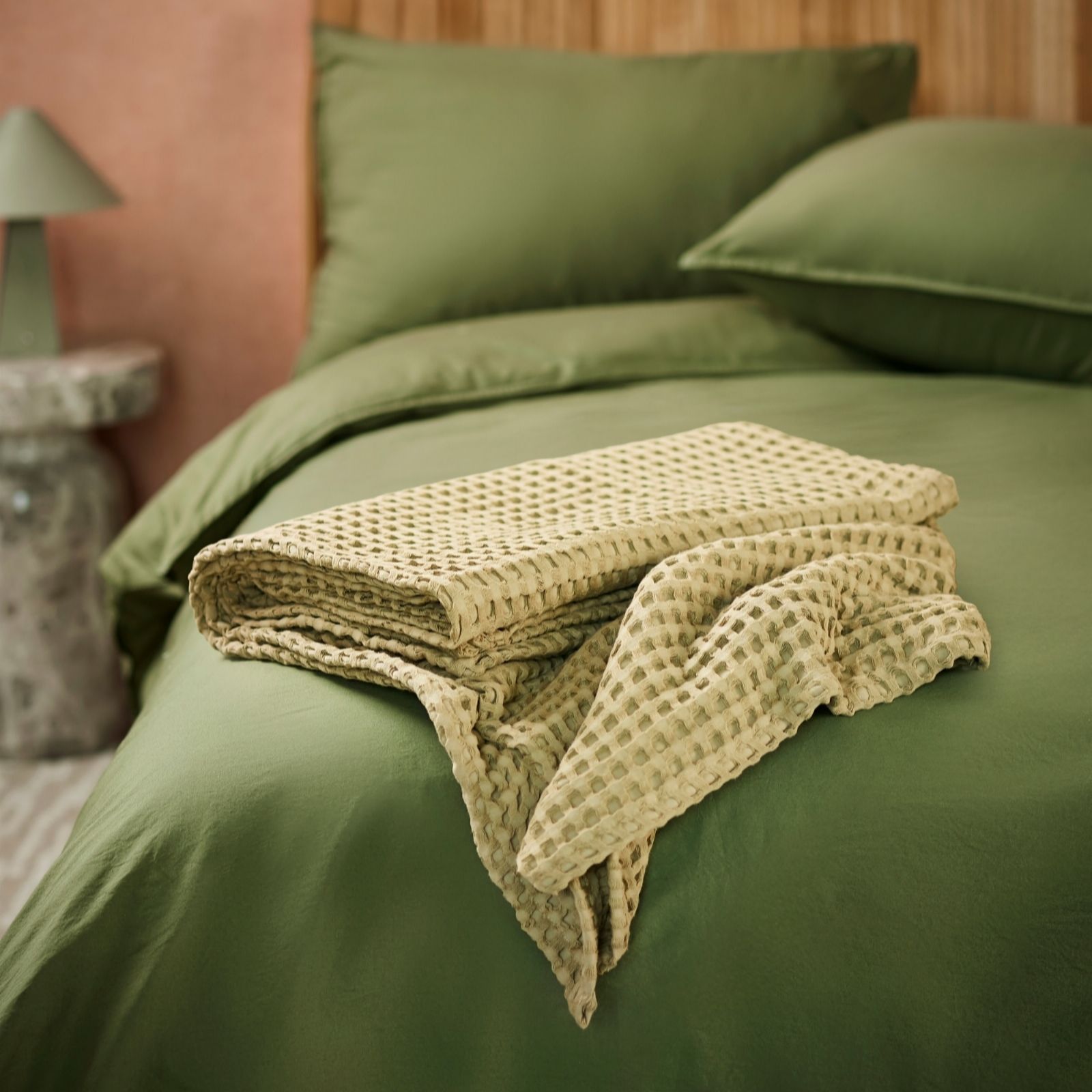 abode 100% Cotton Waffle Throw