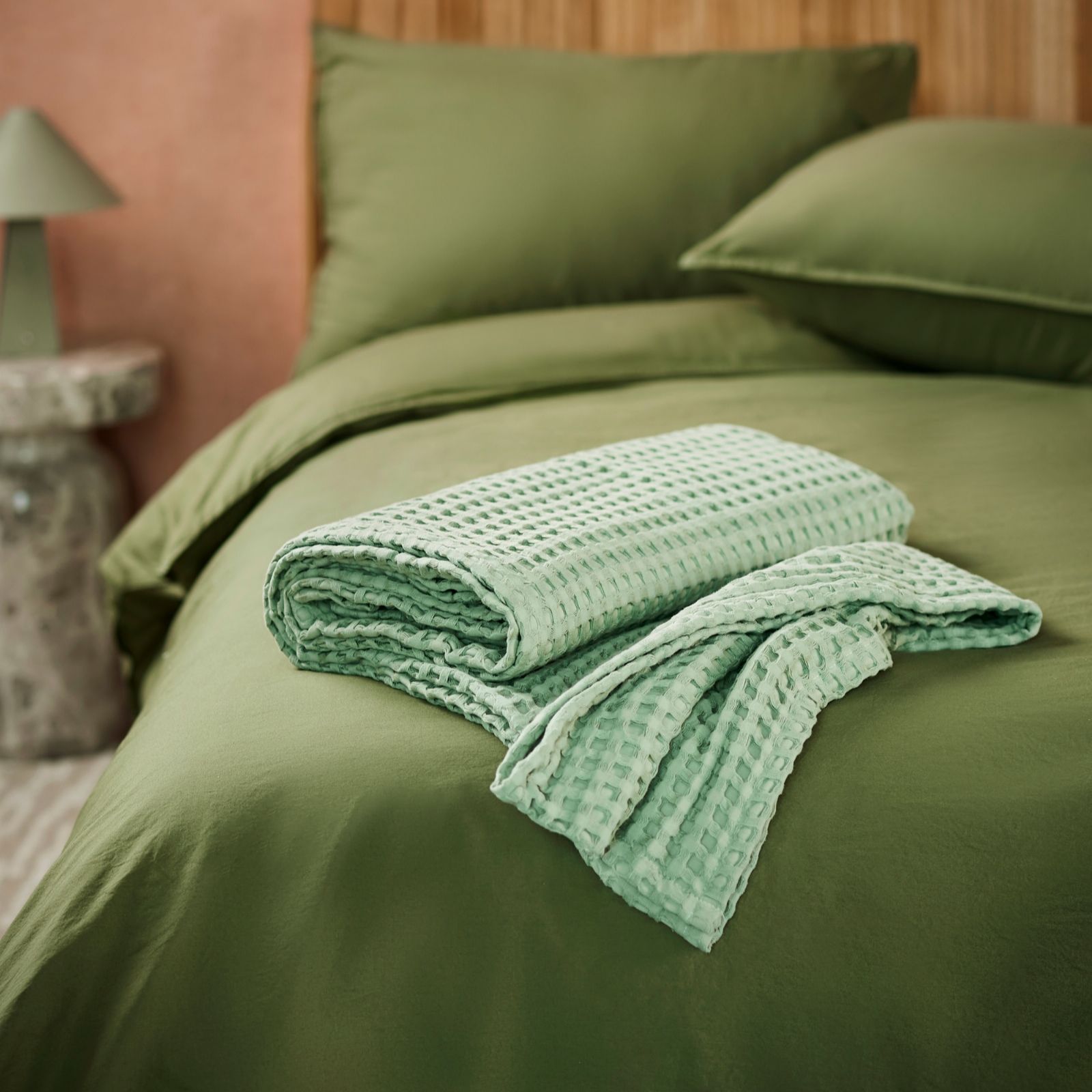 abode 100% Cotton Waffle Throw