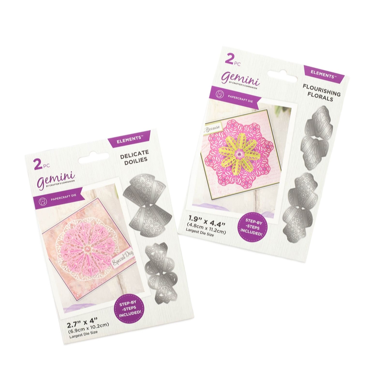 Crafters Companion Set of 2 Kaleidoscope Origami Lace Dies QVC UK