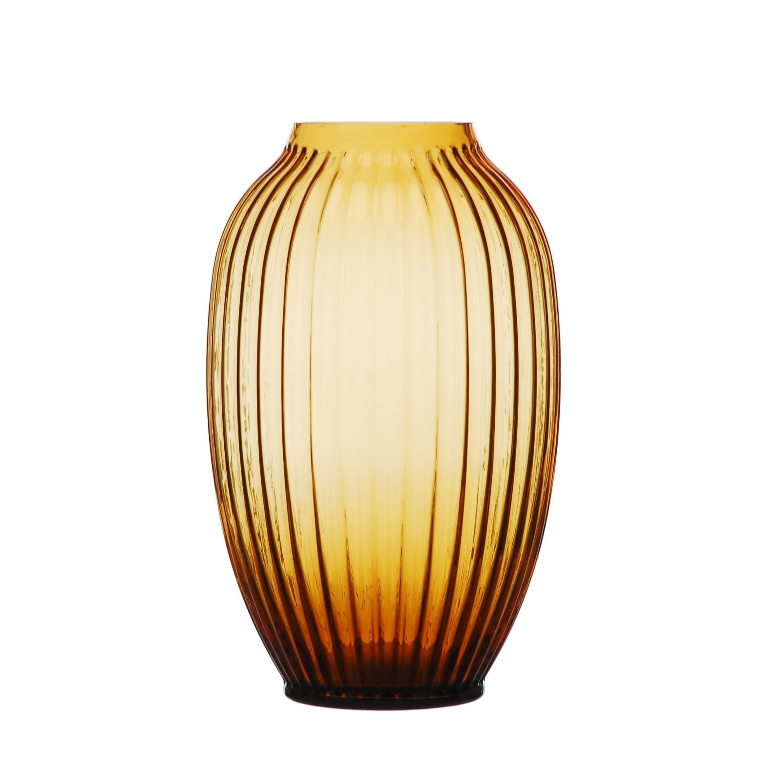 Outlet Otters Brook Amber Fluted Glass Vase