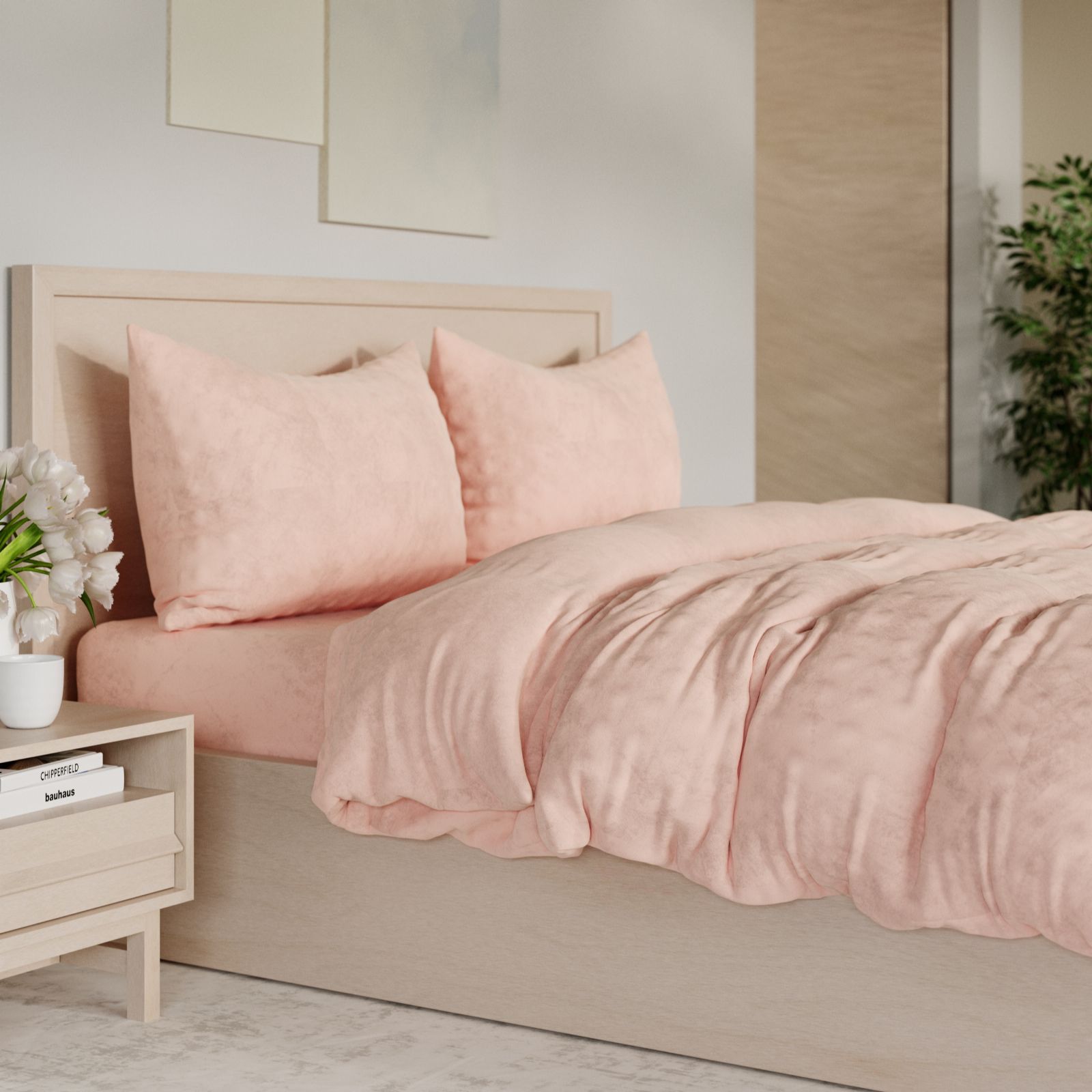 Cozee Home Luxury Velvetsoft Textured 4 Piece Duvet Set