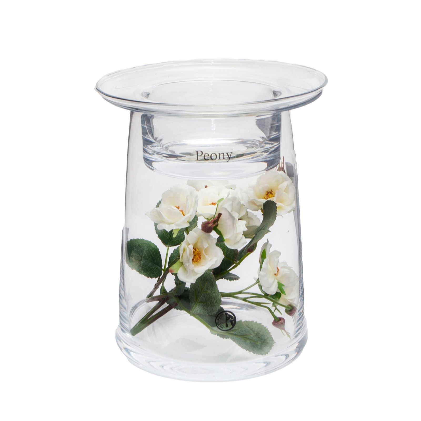 Peony Mini Roses in Candle Holder