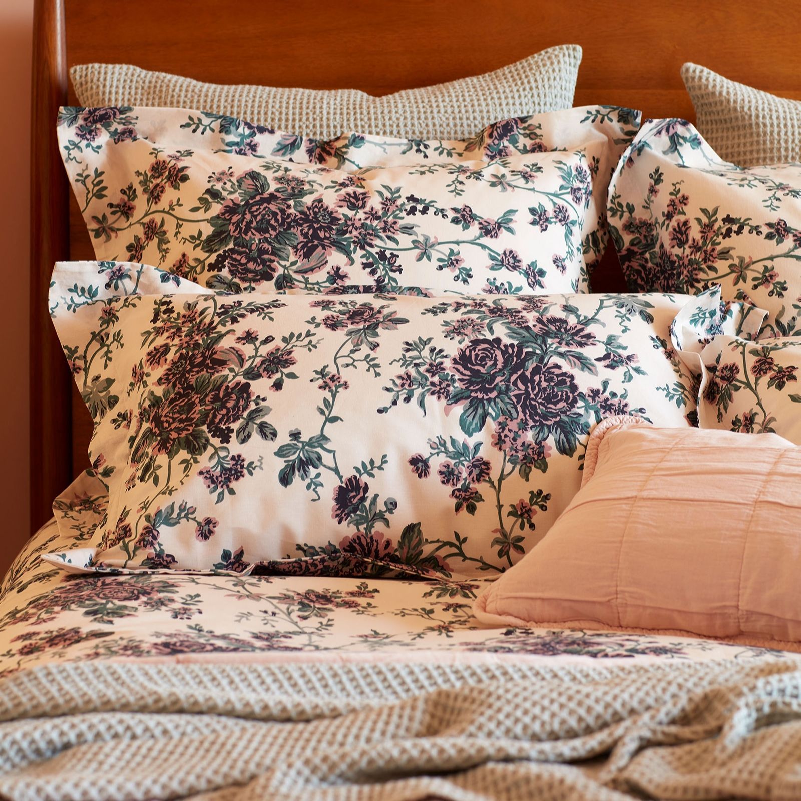 Secret Linen Store Beatrix 100% Cotton Pillowcase Pair