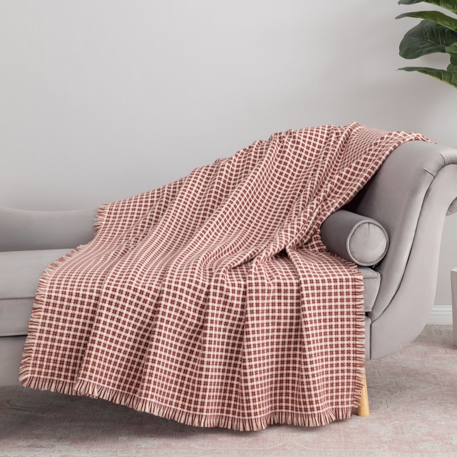 Garden Stories Retro Replay Wool-Touch Throw with Fringe