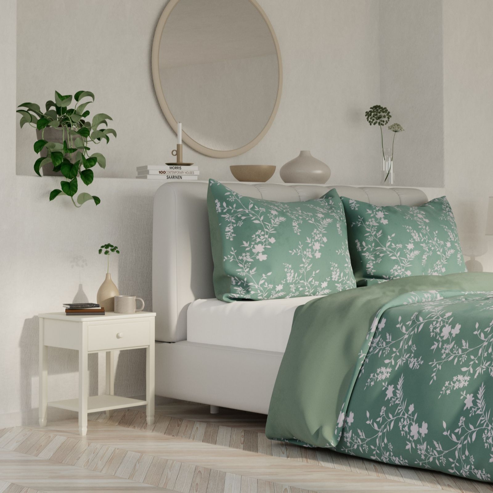 Supersoft by Cozee Home Leaf Print 3 Piece Duvet