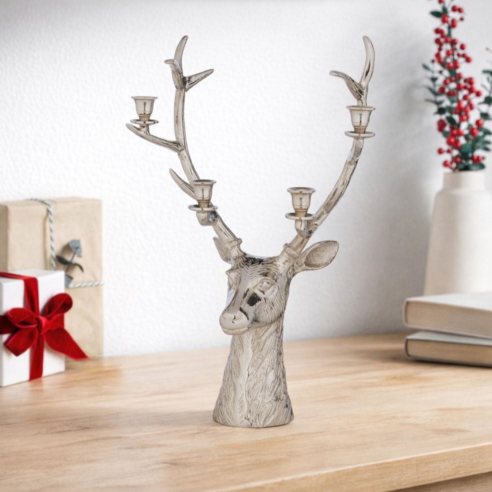 Home Stories 60cm Reindeer Stag Head Candle Holder