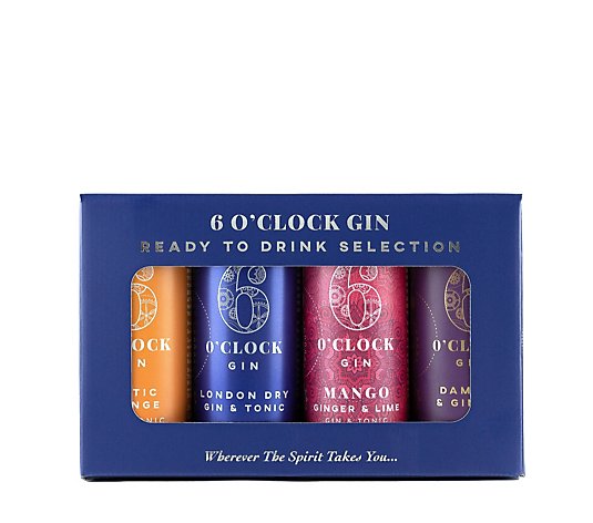 6 O'Clock Gin Set of 2 Ready to Drink Gin Gift Set in Assorted Flavour