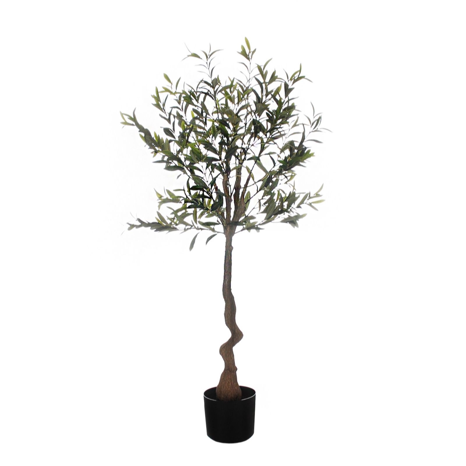 Otters Brook 130cm Faux Olive Tree In Black Pot