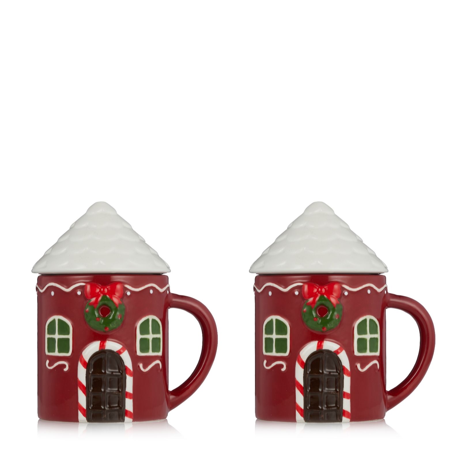 Outlet Festive Set of 2 Christmas Mugs With Lid