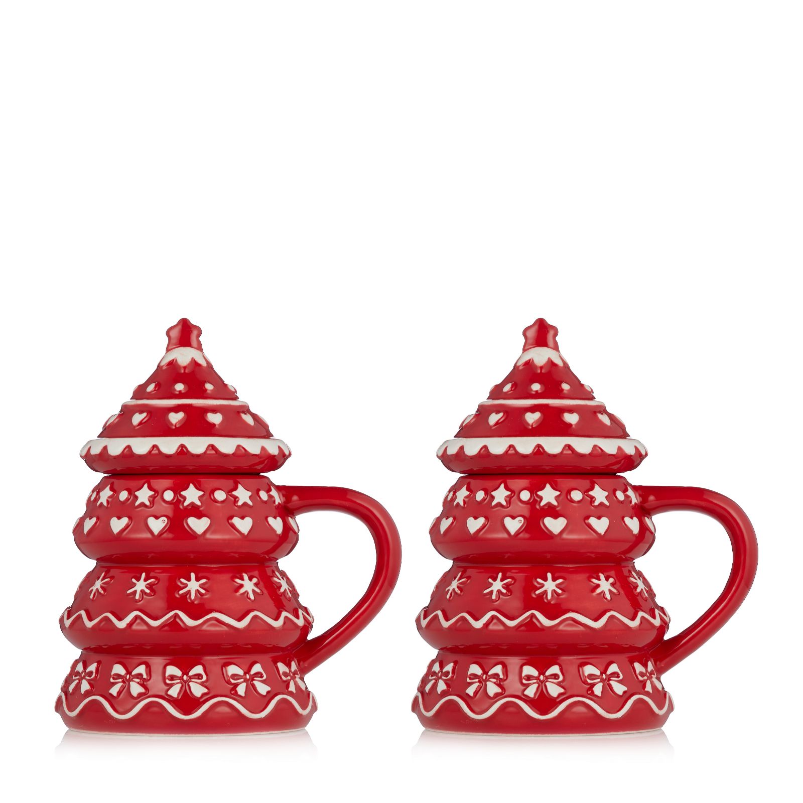 Outlet Festive Set of 2 Christmas Mugs With Lid