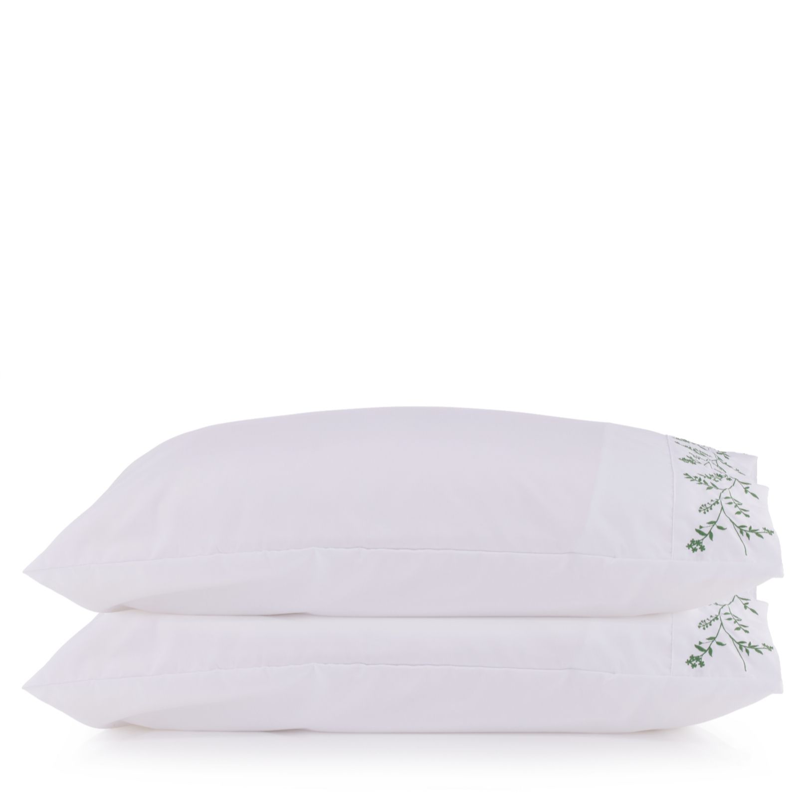 Supersoft by Cozee Home Standard Pillowcases with Embroidery Leaf Detail