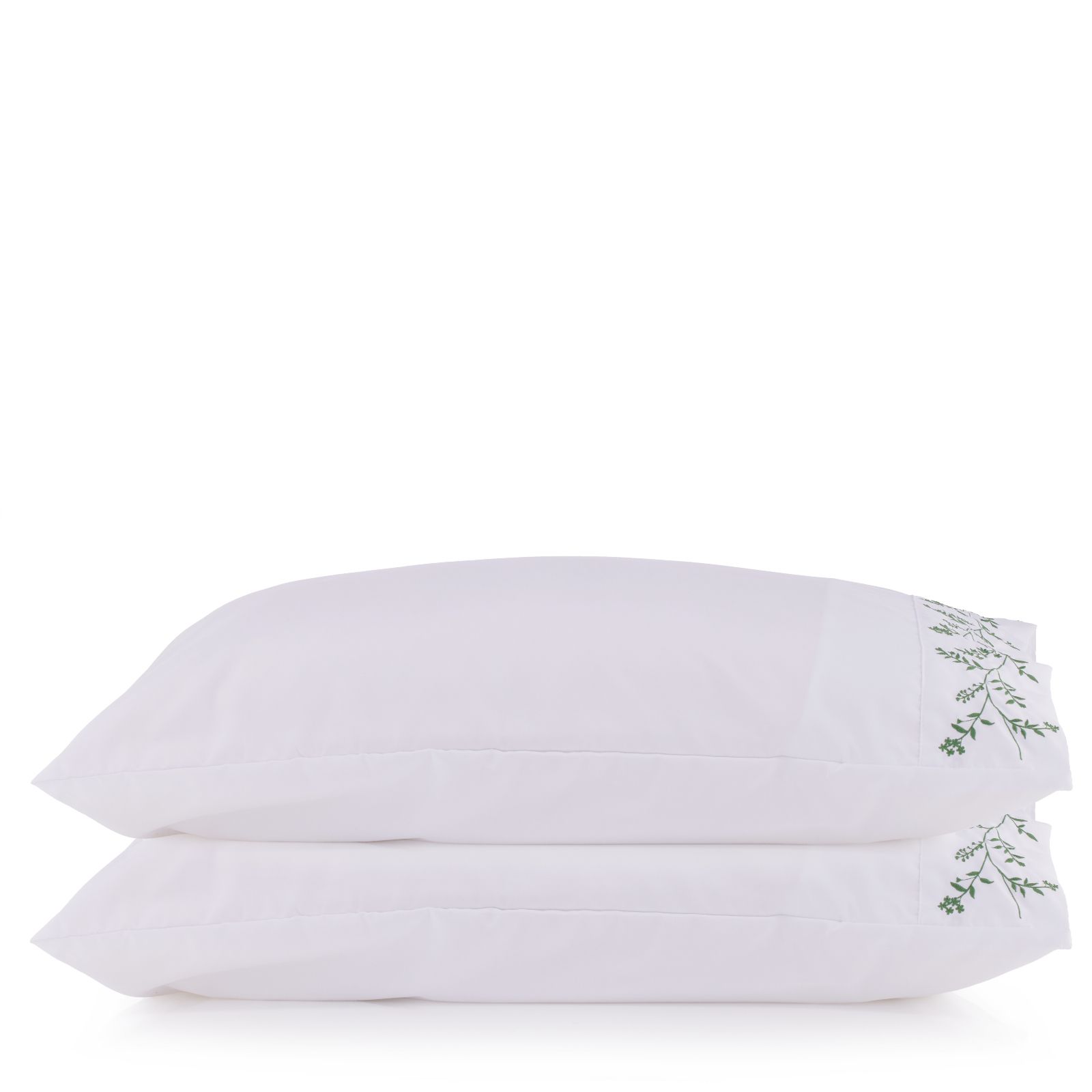 Supersoft by Cozee Home Standard Pillowcases with Embroidery Leaf Detail