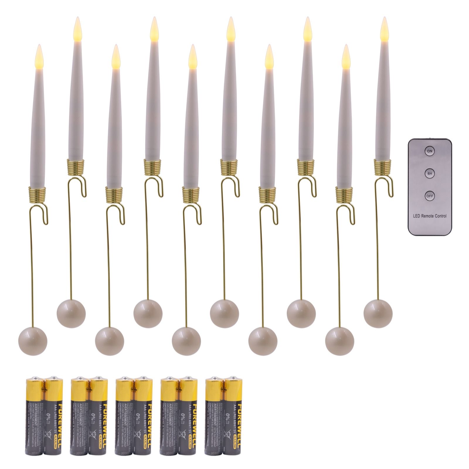 Home Reflections Set of 10 Hanging Tree Candles
