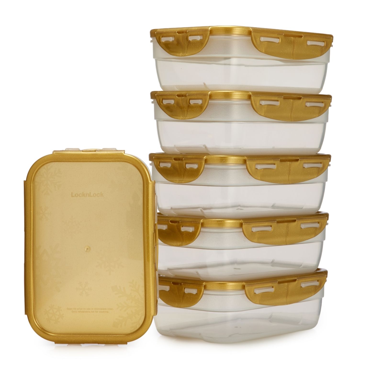 Outlet Lock & Lock Set of 6 Nesting Rectangles with Snowflake Lids