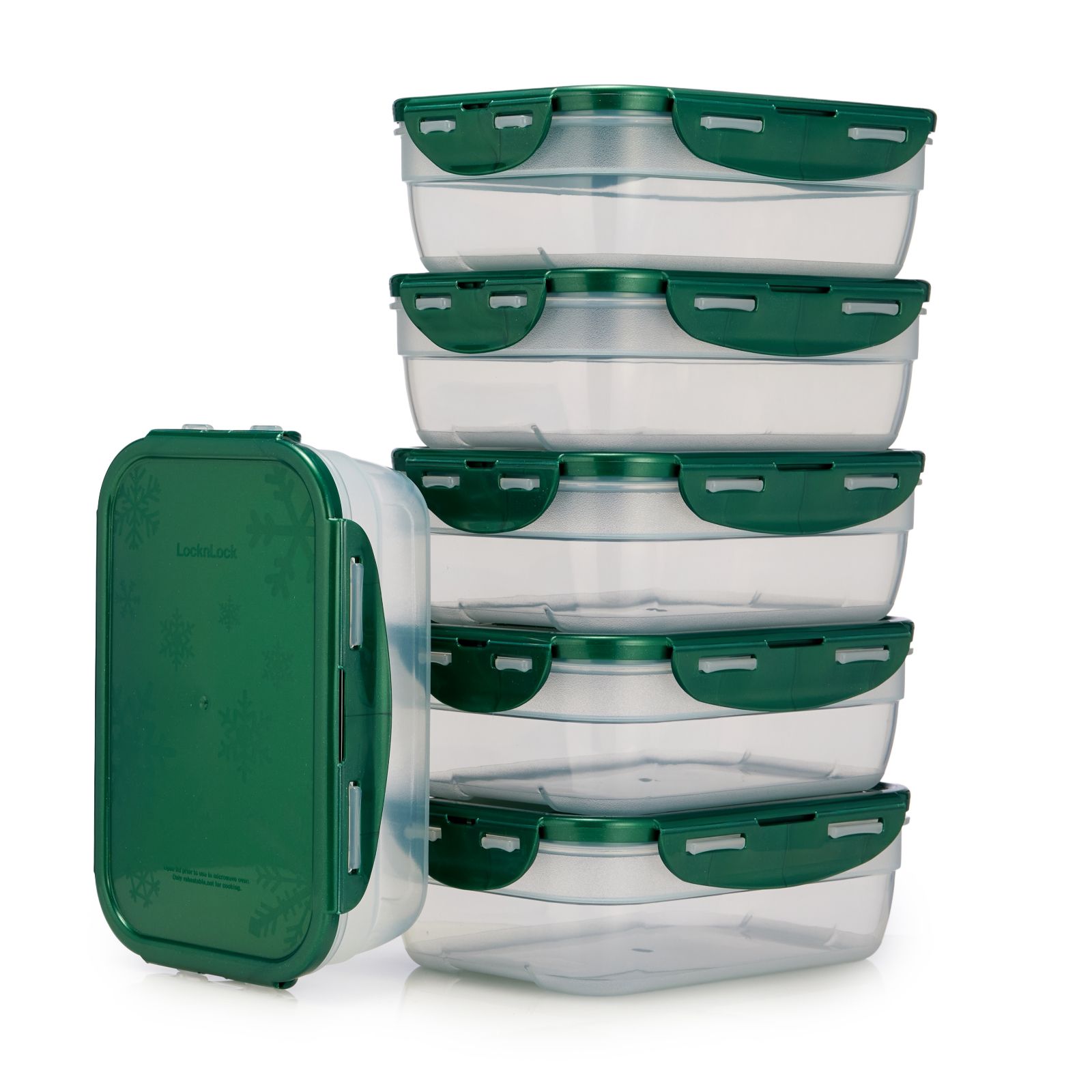 Outlet Lock & Lock Set of 6 Nesting Rectangles with Snowflake Lids