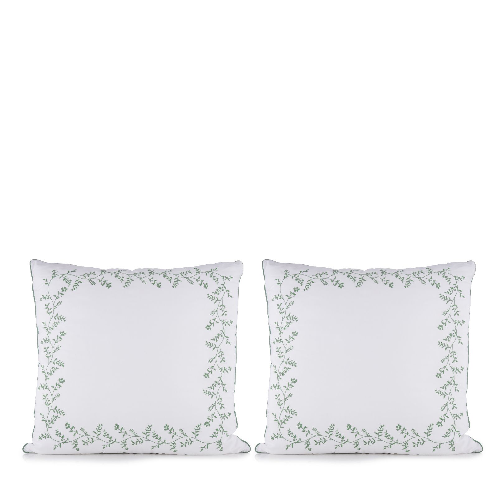 Cozee Home Set of 2 Oversized Filled Cushions with Embroidery Detail