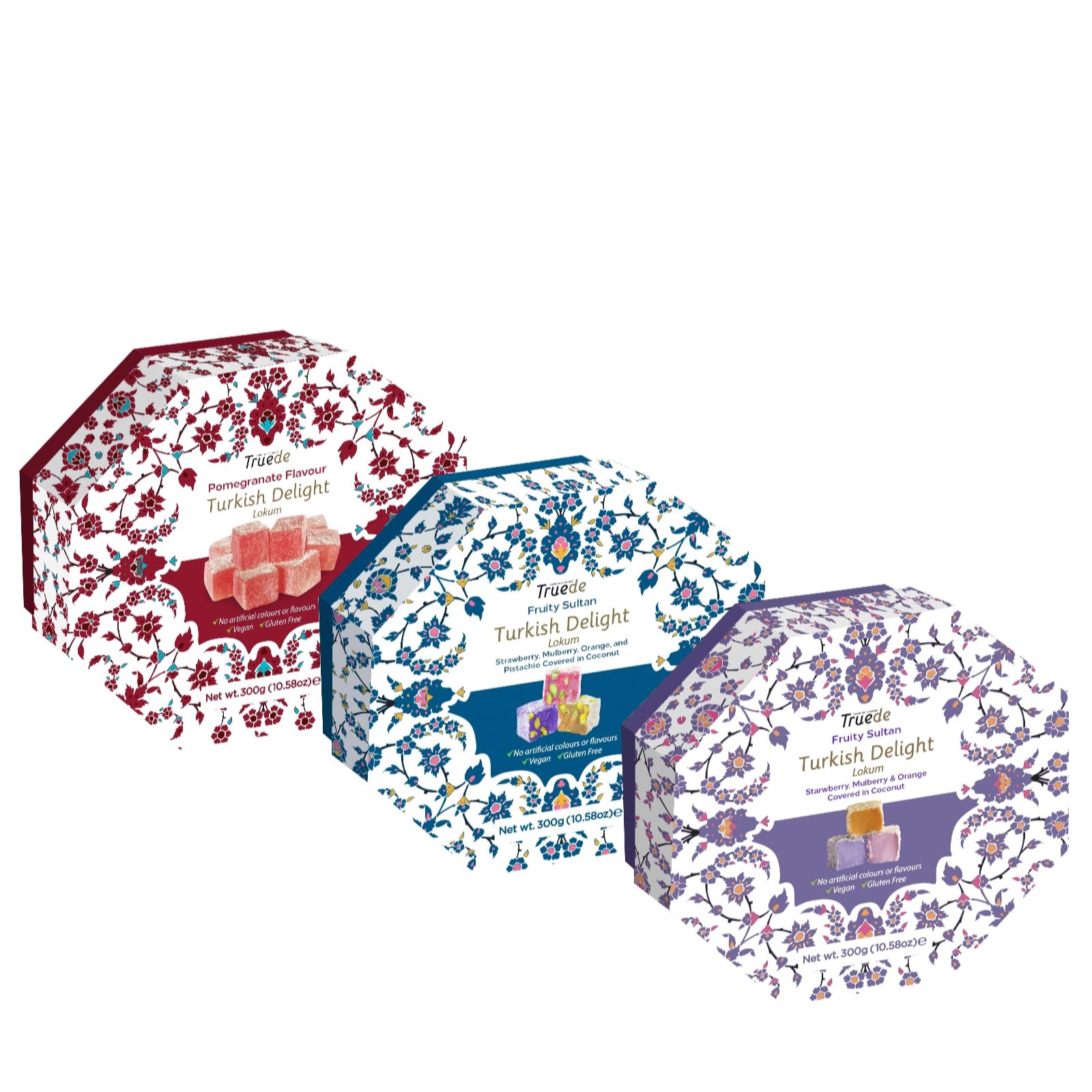 Truede Hexagonal Turkish Delights Set of 3