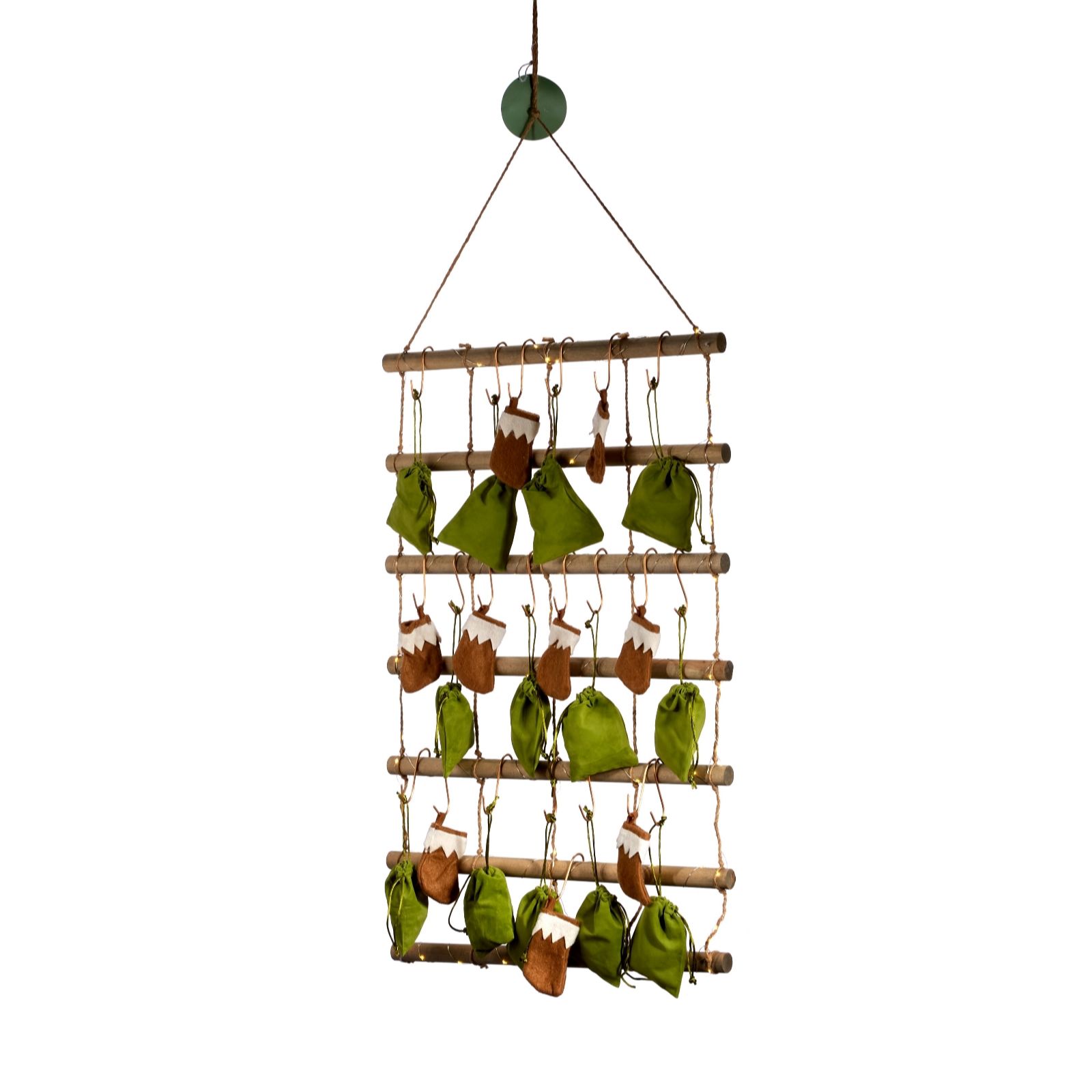 Sara by Sara Davies Pre-Lit Wooden Wall Hanging with Velvet Bags