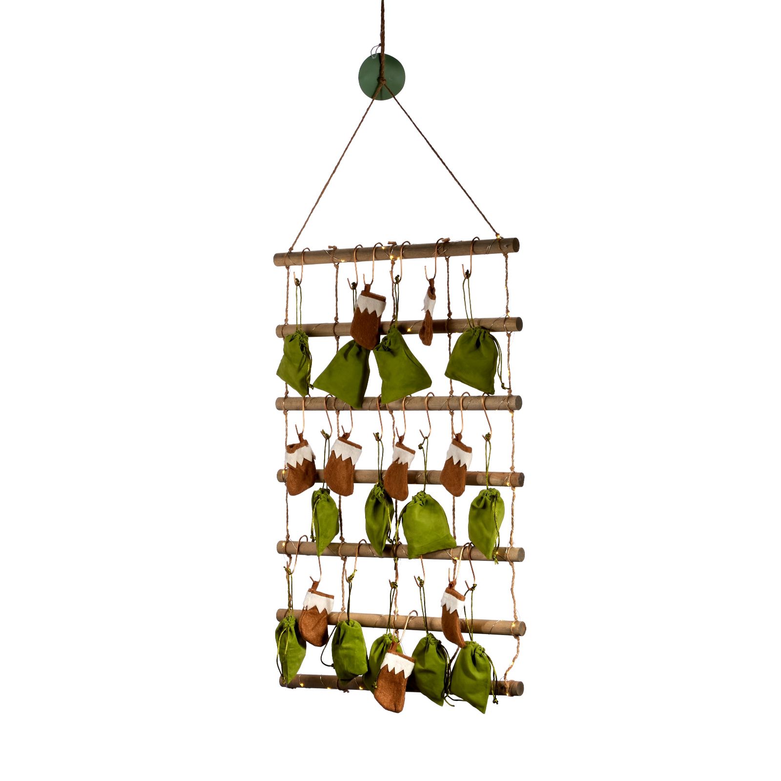 Sara by Sara Davies Pre-Lit Wooden Wall Hanging with Velvet Bags