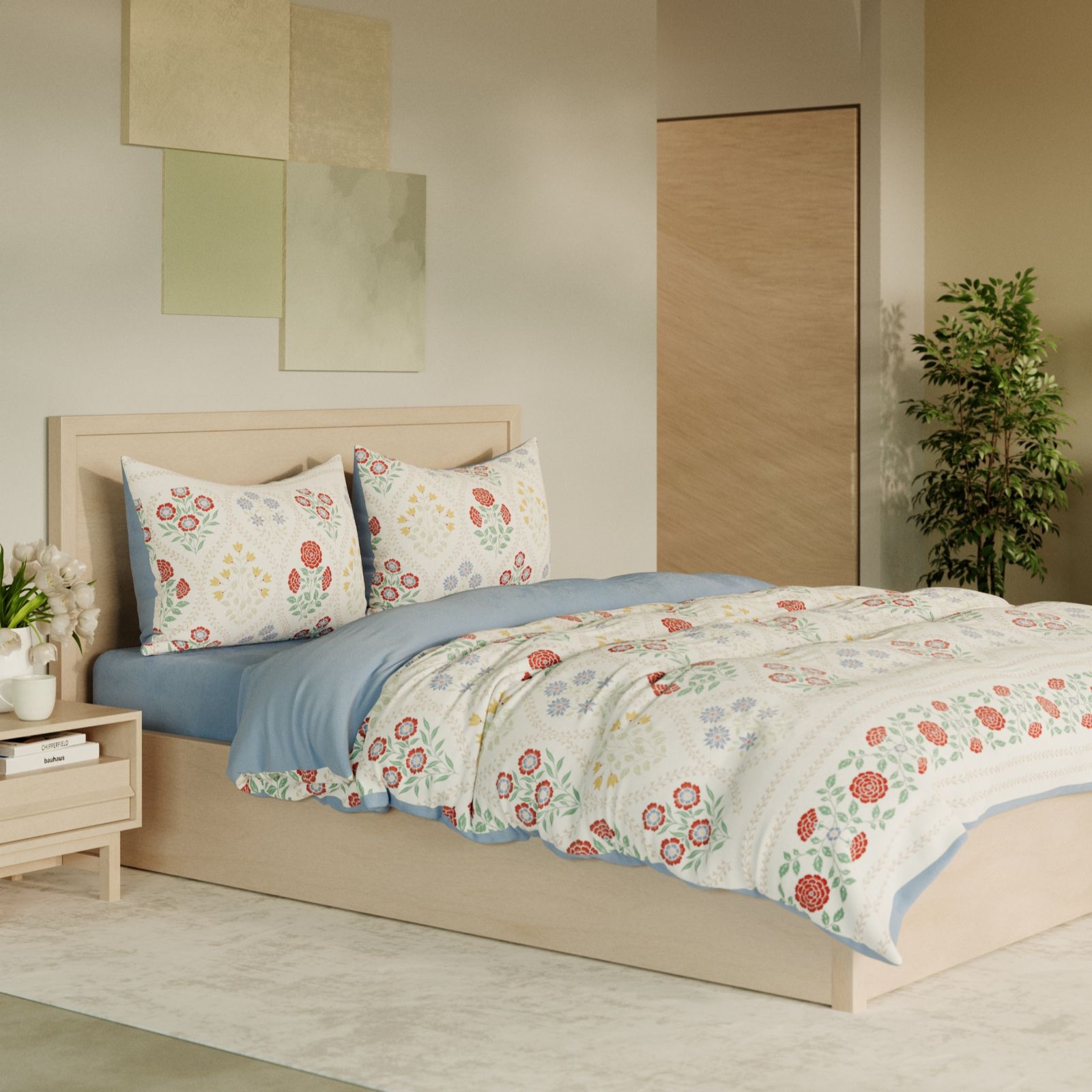 Supersoft by Cozee Home Floral 4 Piece Duvet Set