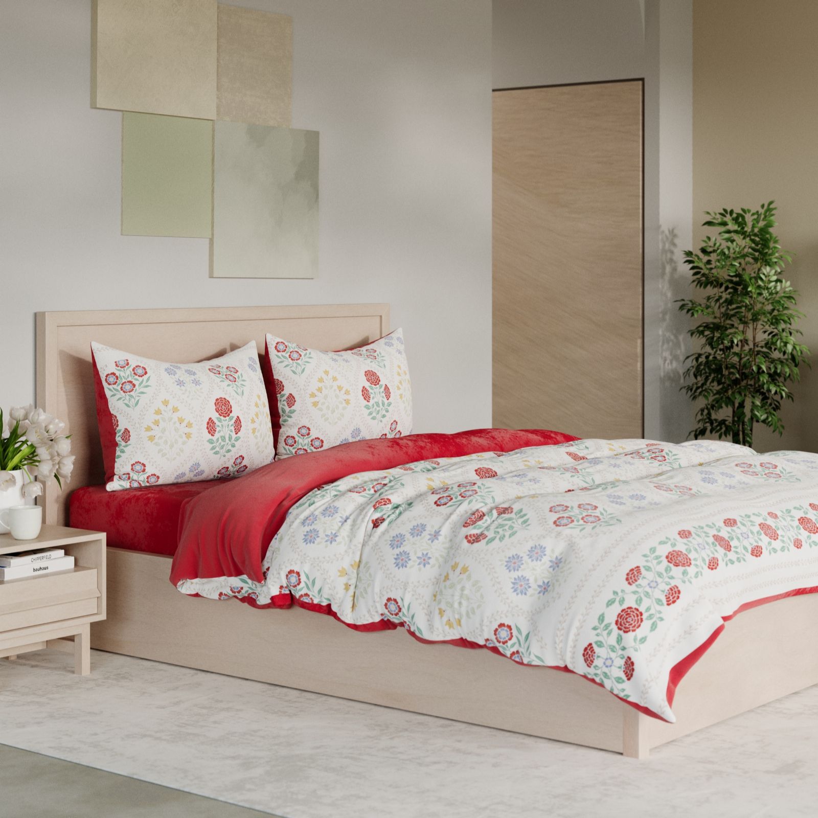 Supersoft by Cozee Home Floral 4 Piece Duvet Set