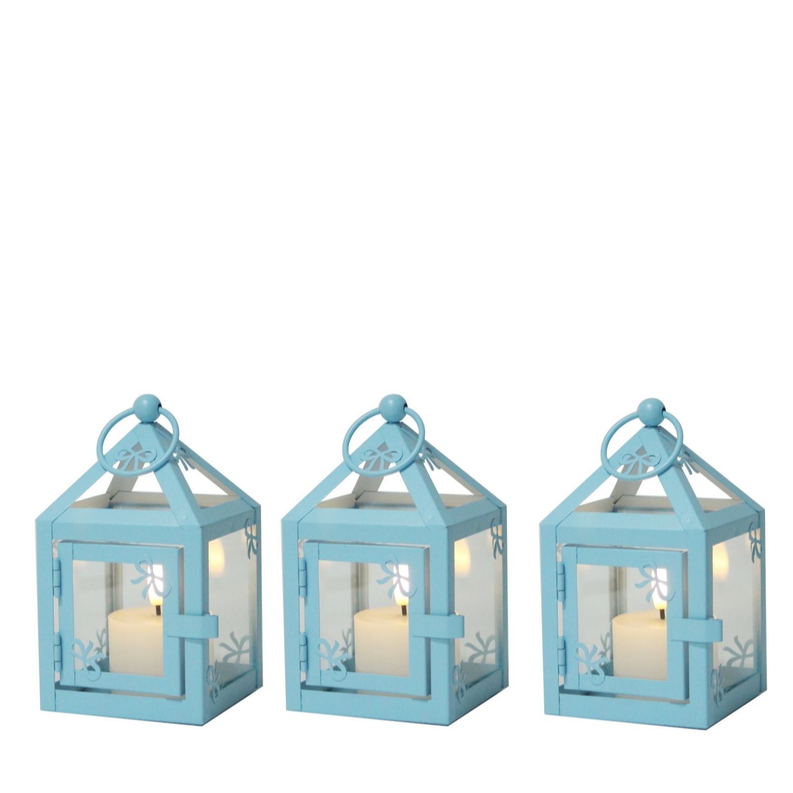 Outlet Sara Davies Set Of 3 Bow Lantern With Flamless Candle