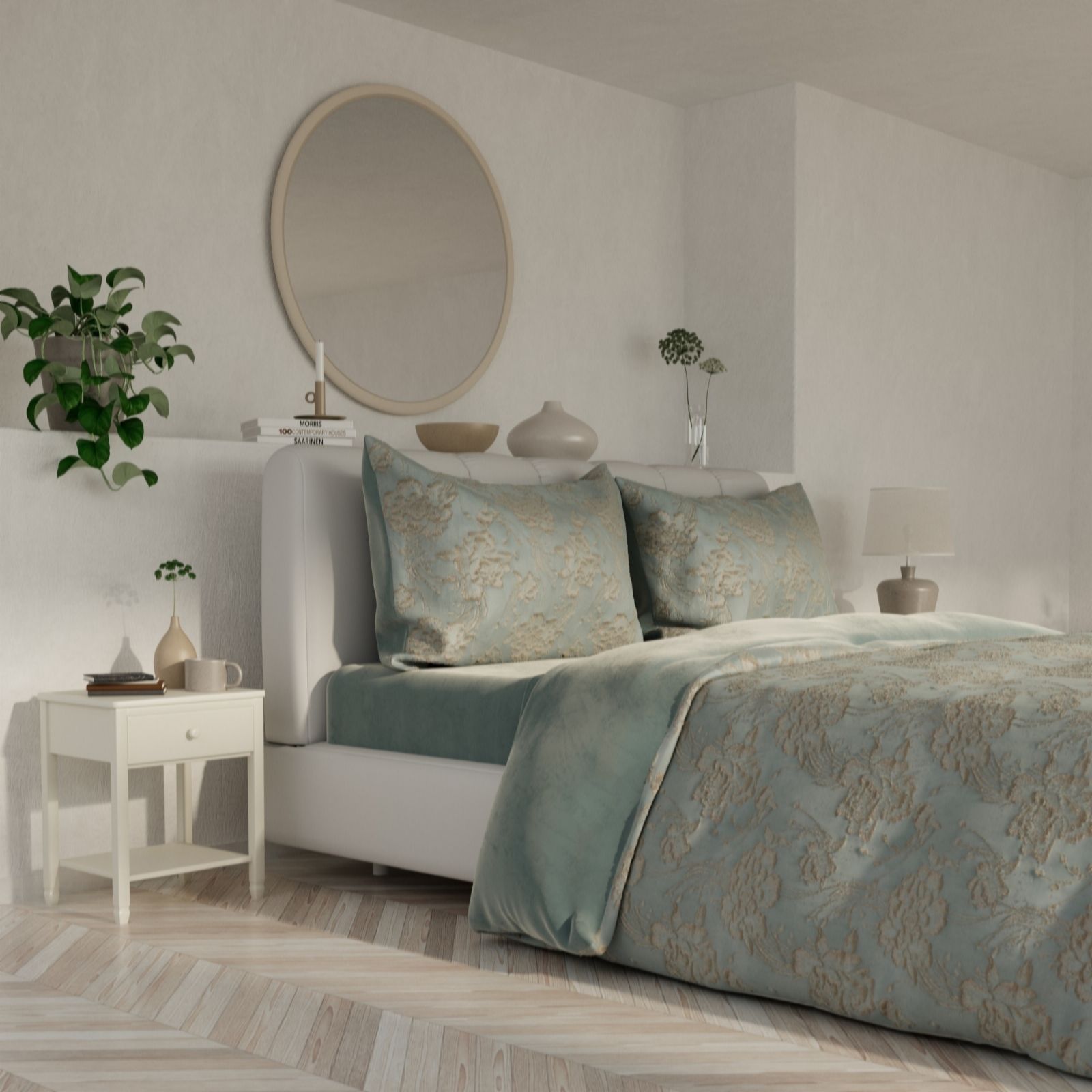 Outlet Cozee Home Floral Jacquard 4pc Duvet Set