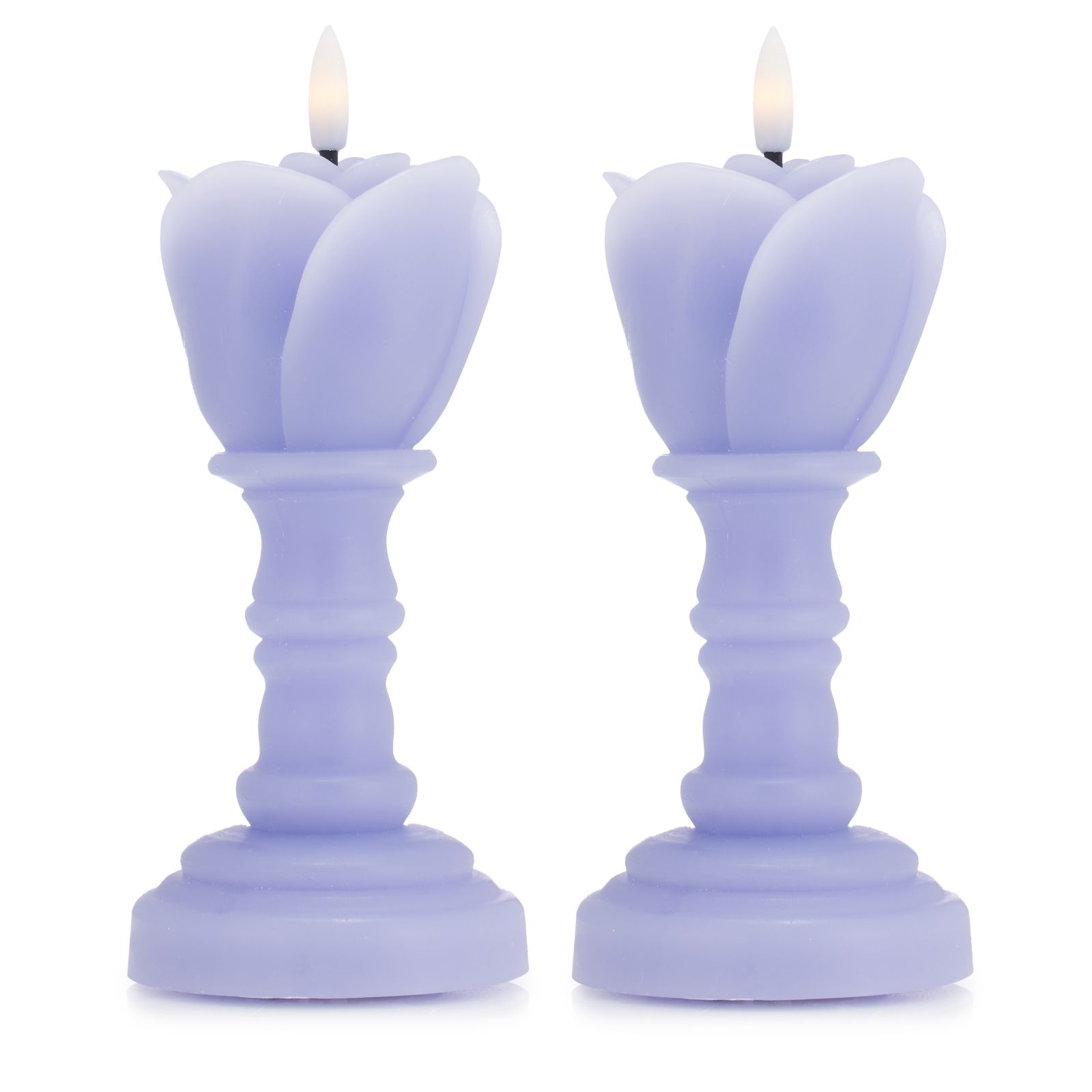 Home Stories Set Of 2 Flameless Wax Rose Candles