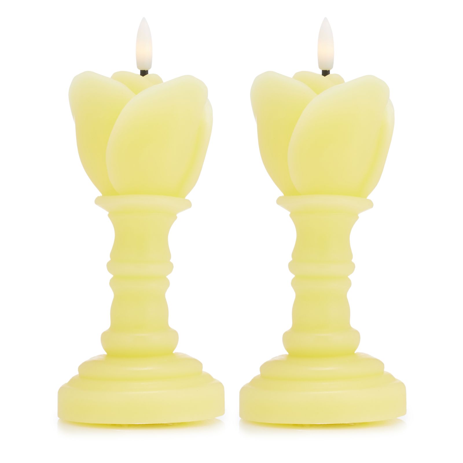 Home Stories Set Of 2 Flameless Wax Rose Candles