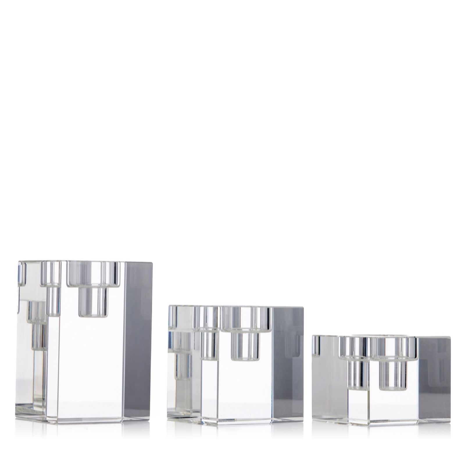 Outlet Luxenoa 3 Piece Crystal Candle Holder Set