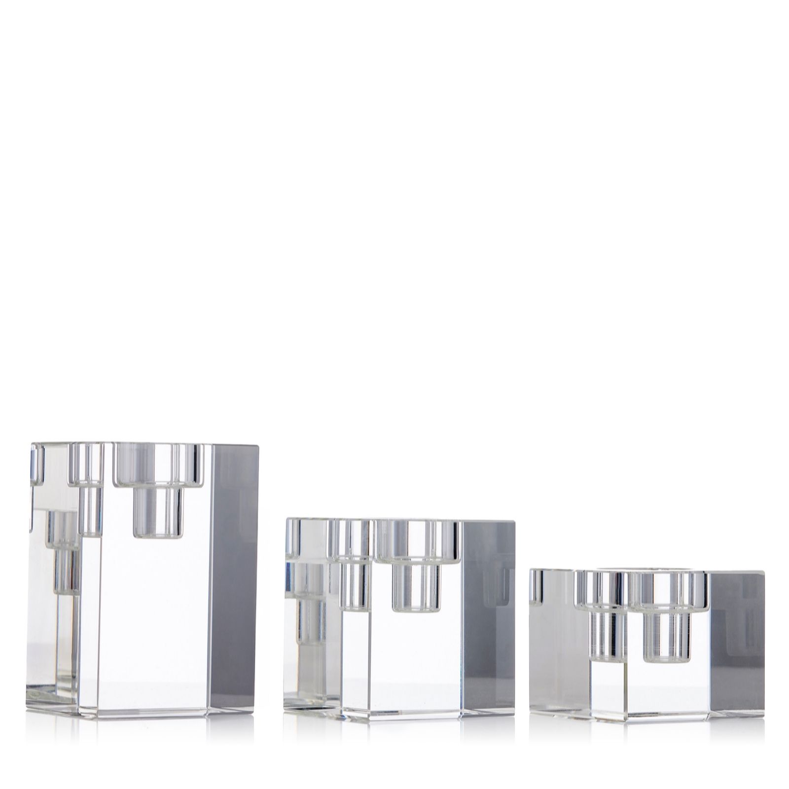 Outlet Luxenoa 3 Piece Crystal Candle Holder Set