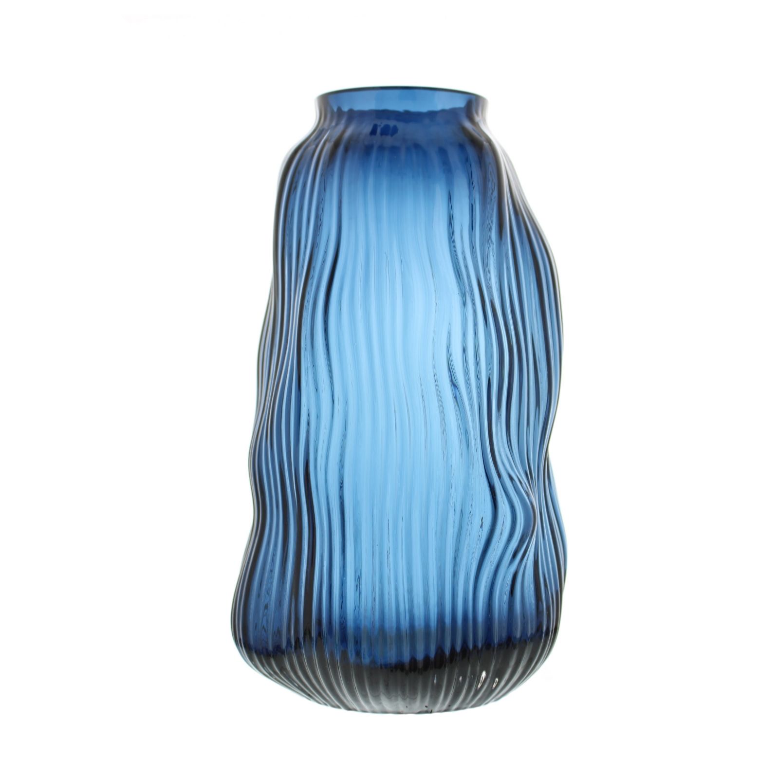 Outlet Ottersbrook Blue Glass Wavy Shaped Vase