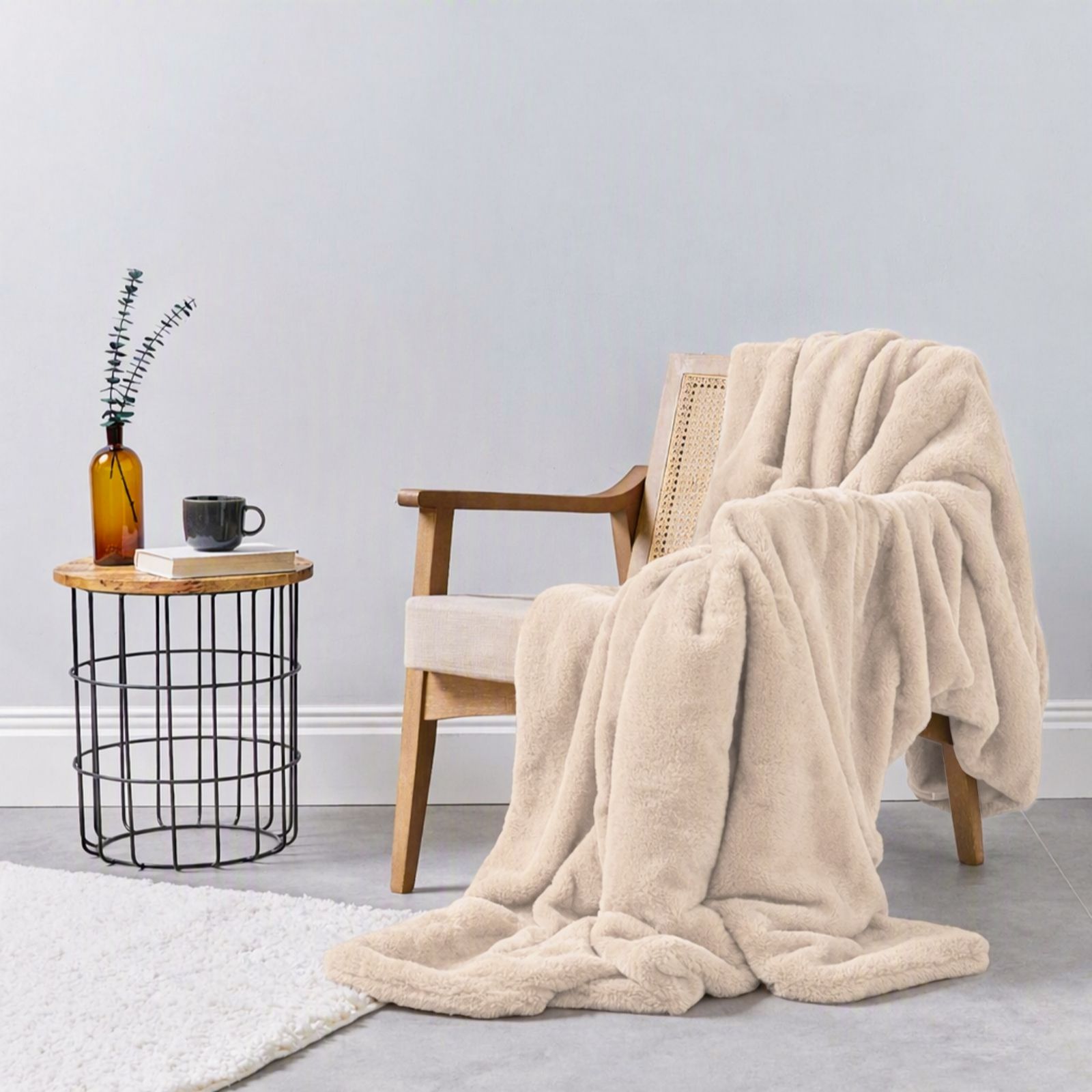Cozee Home Supreme Soft Double Sided Faux Fur Throw